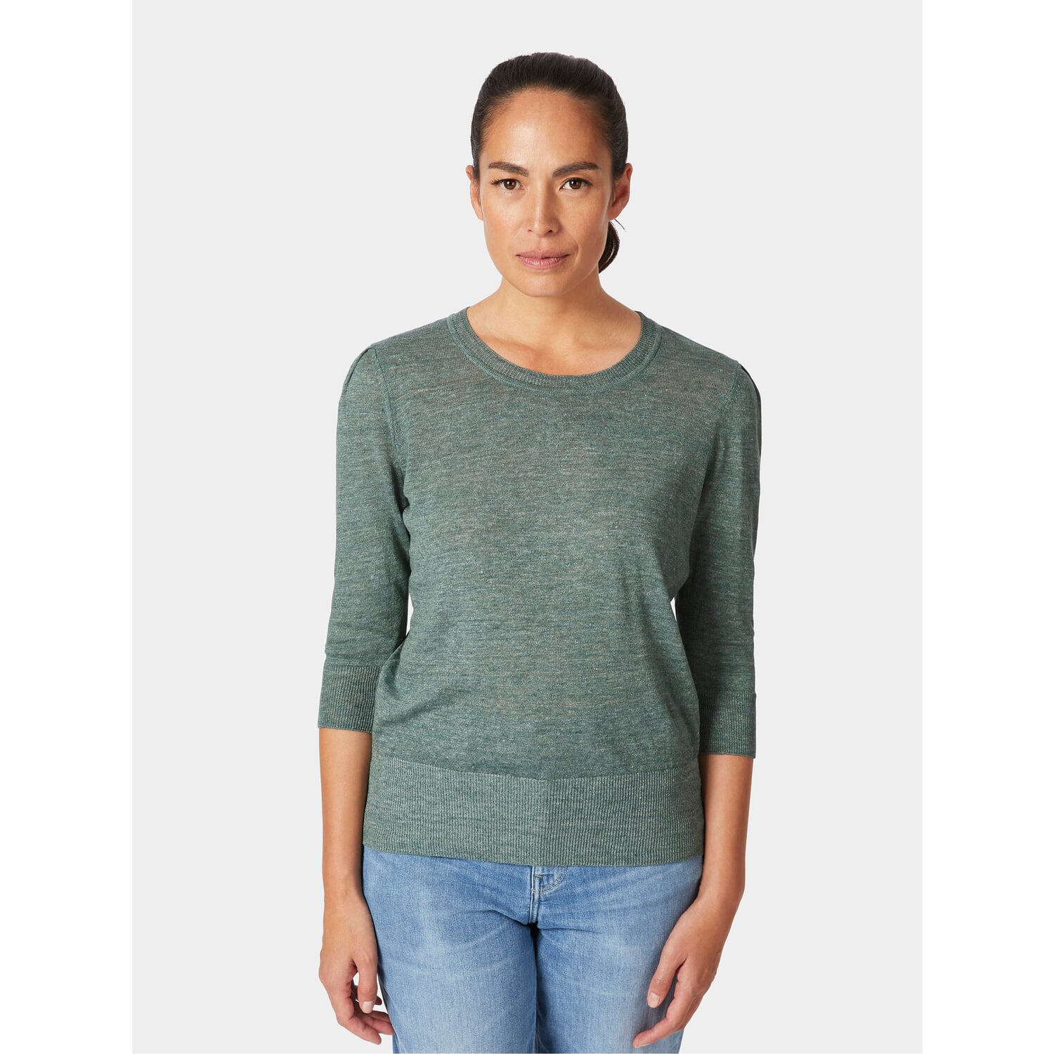 Ladies' knitted shirt three-quarter sleeve