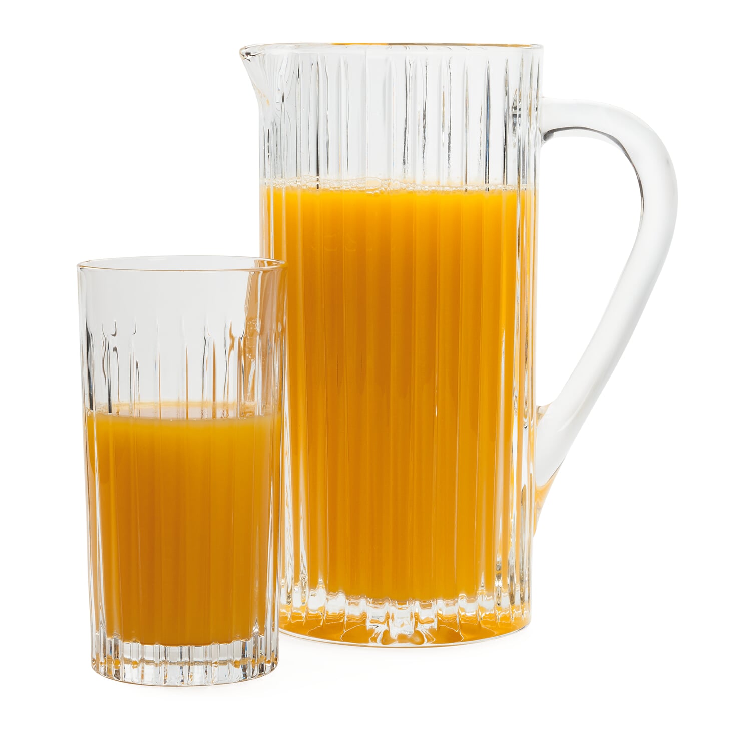 Long drink glass ribbed