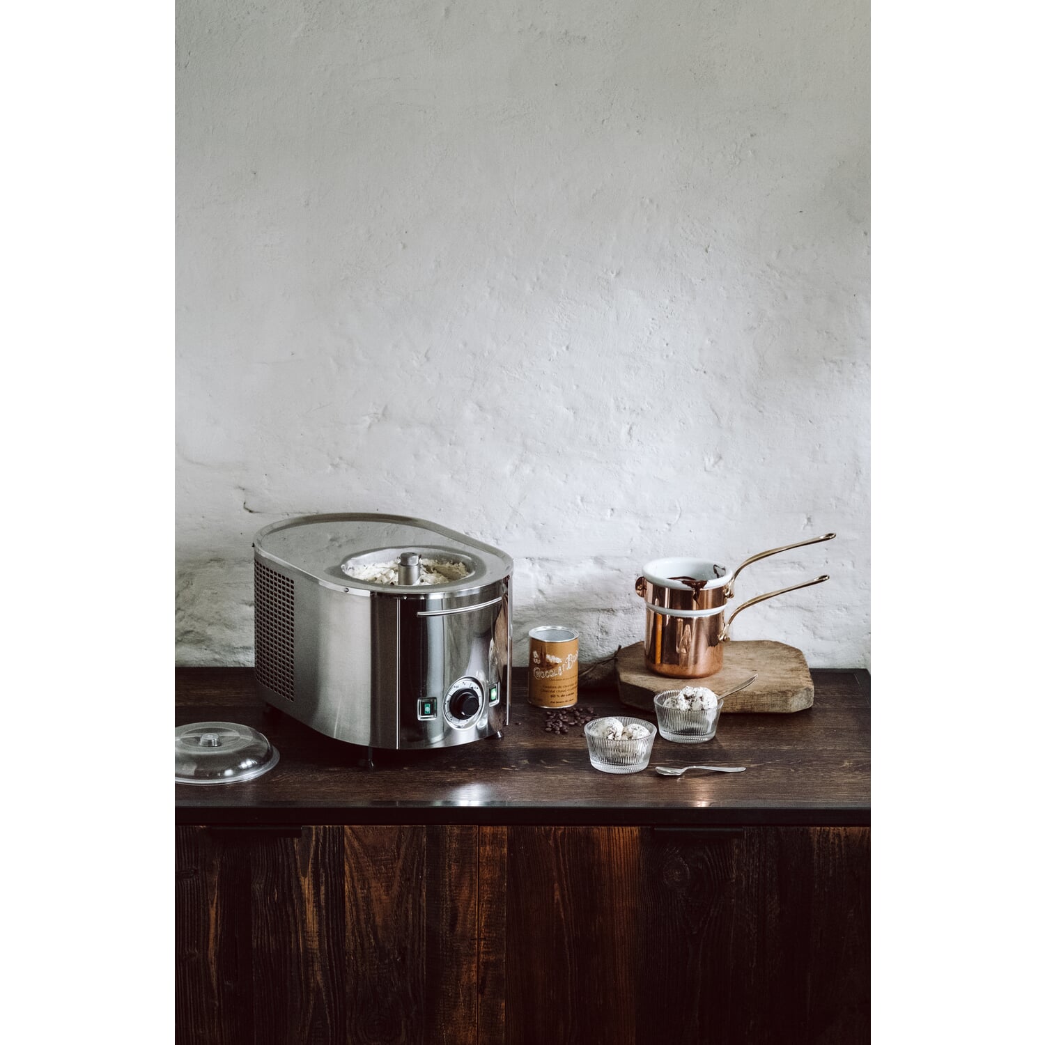 Ice cream and sorbet machine stainless steel