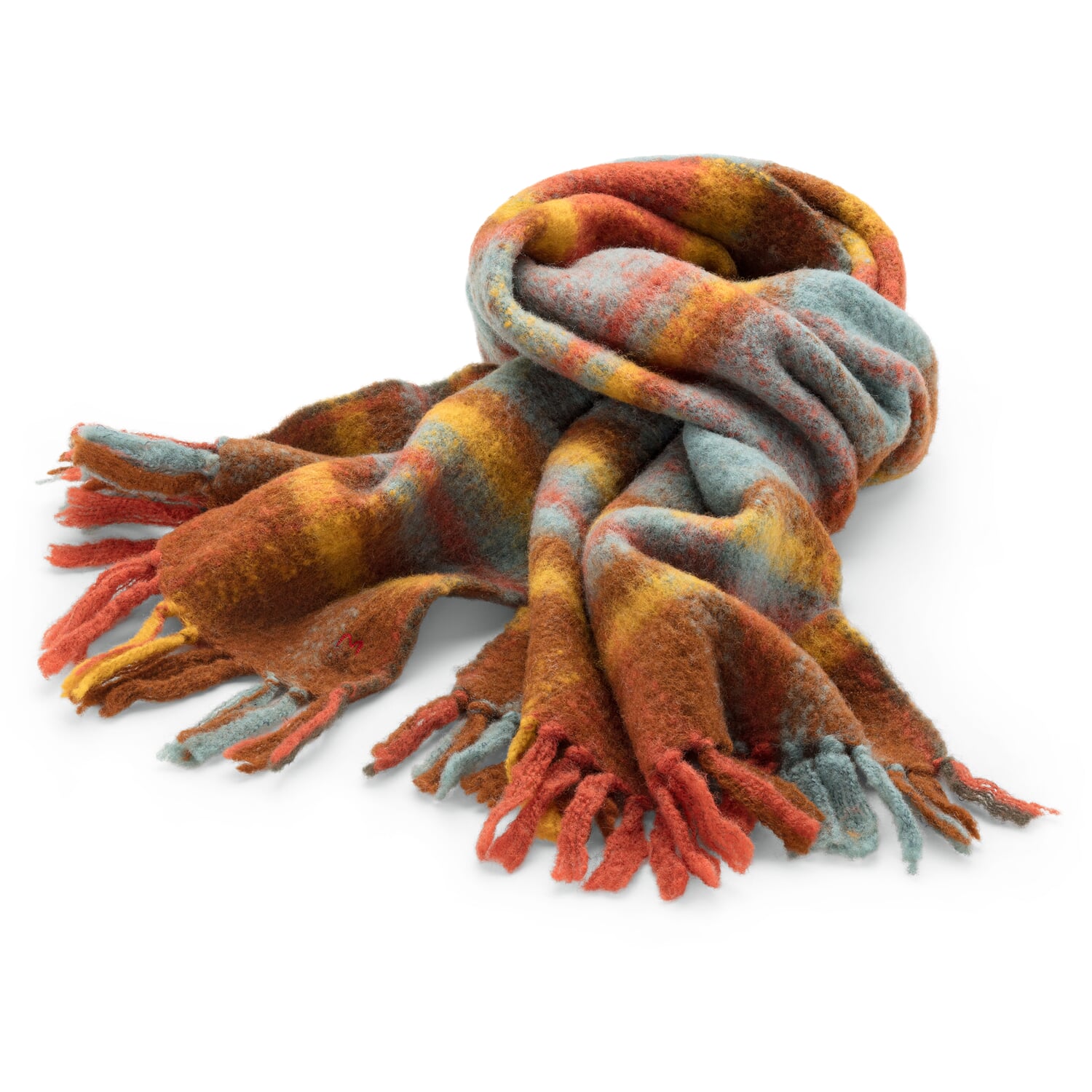Unisex wool scarf with fringes N&deg; 760