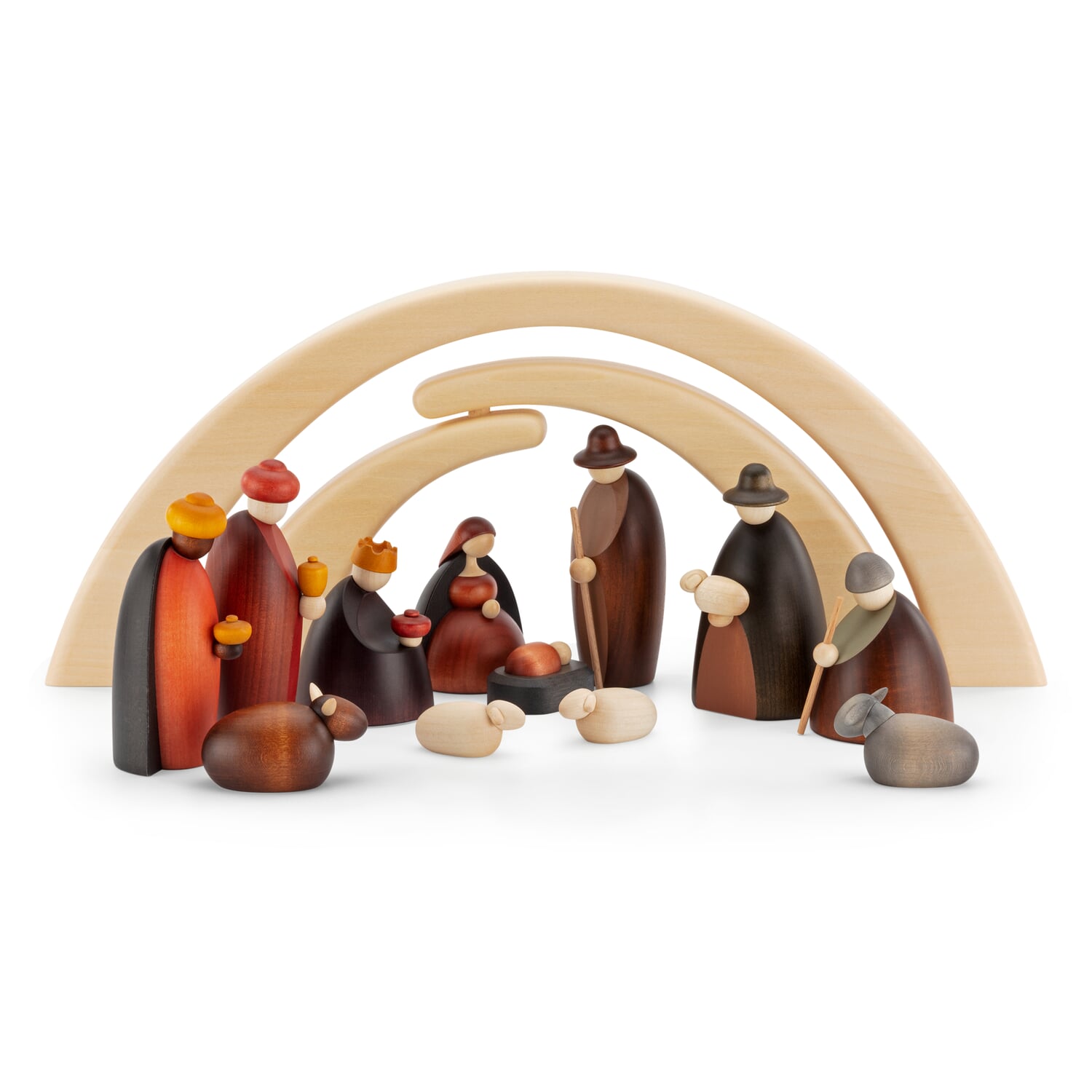 Small hand-turned crib set