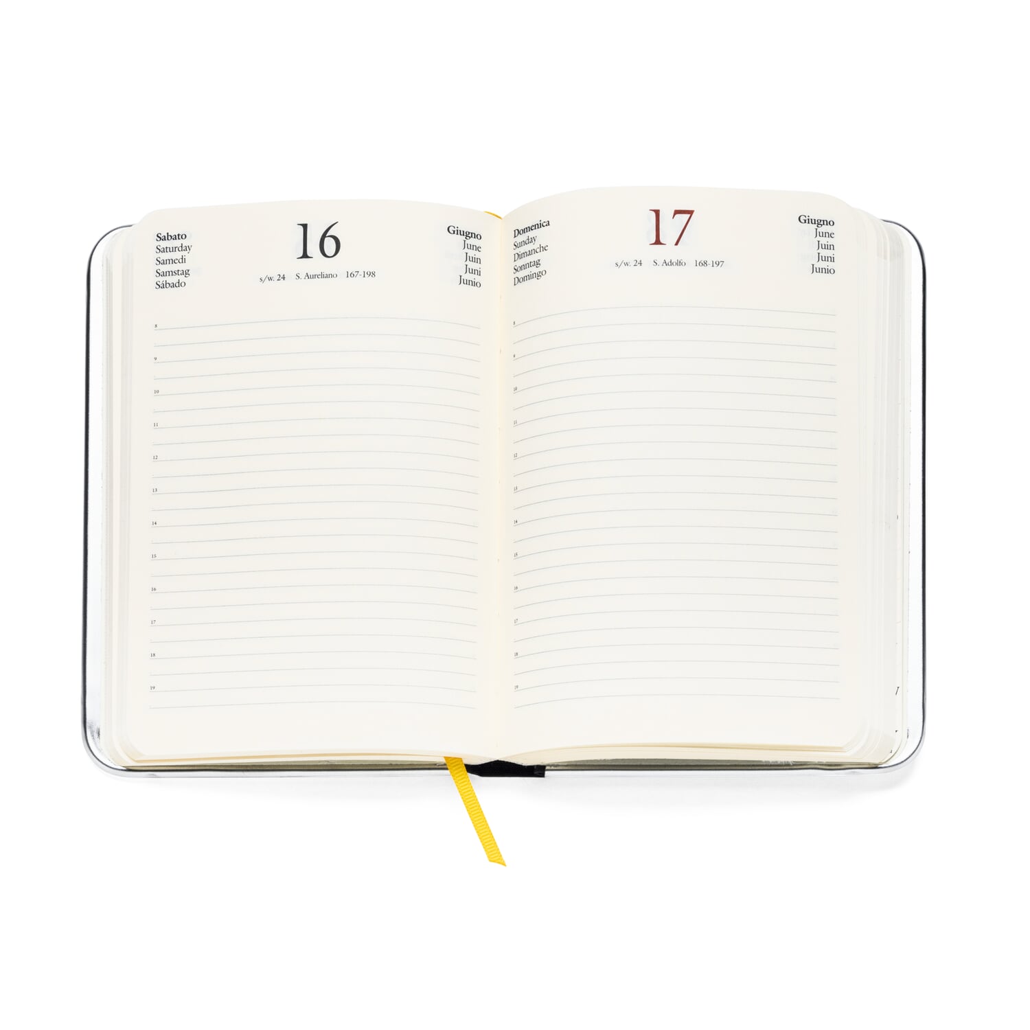 Daily calendar metal edge