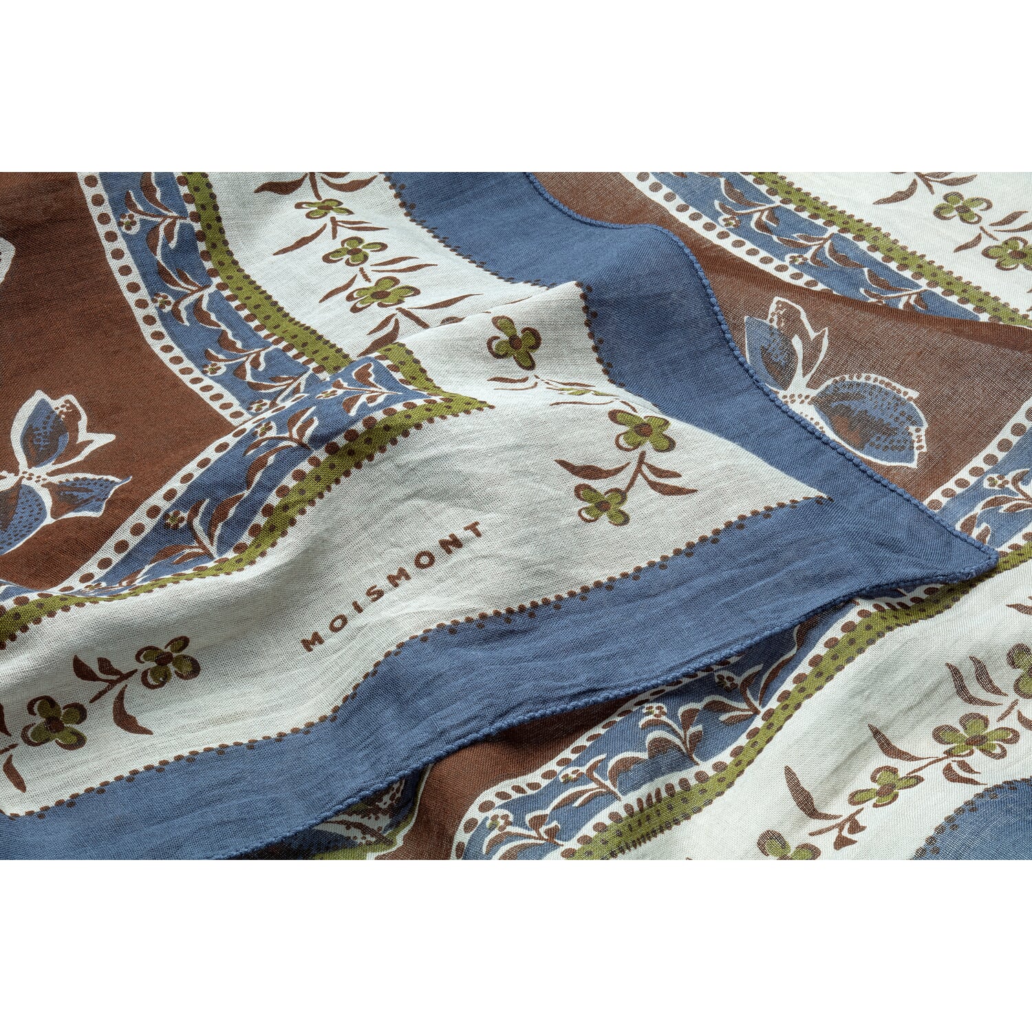 Unisex floral scarf N&deg; 796, blue-brown