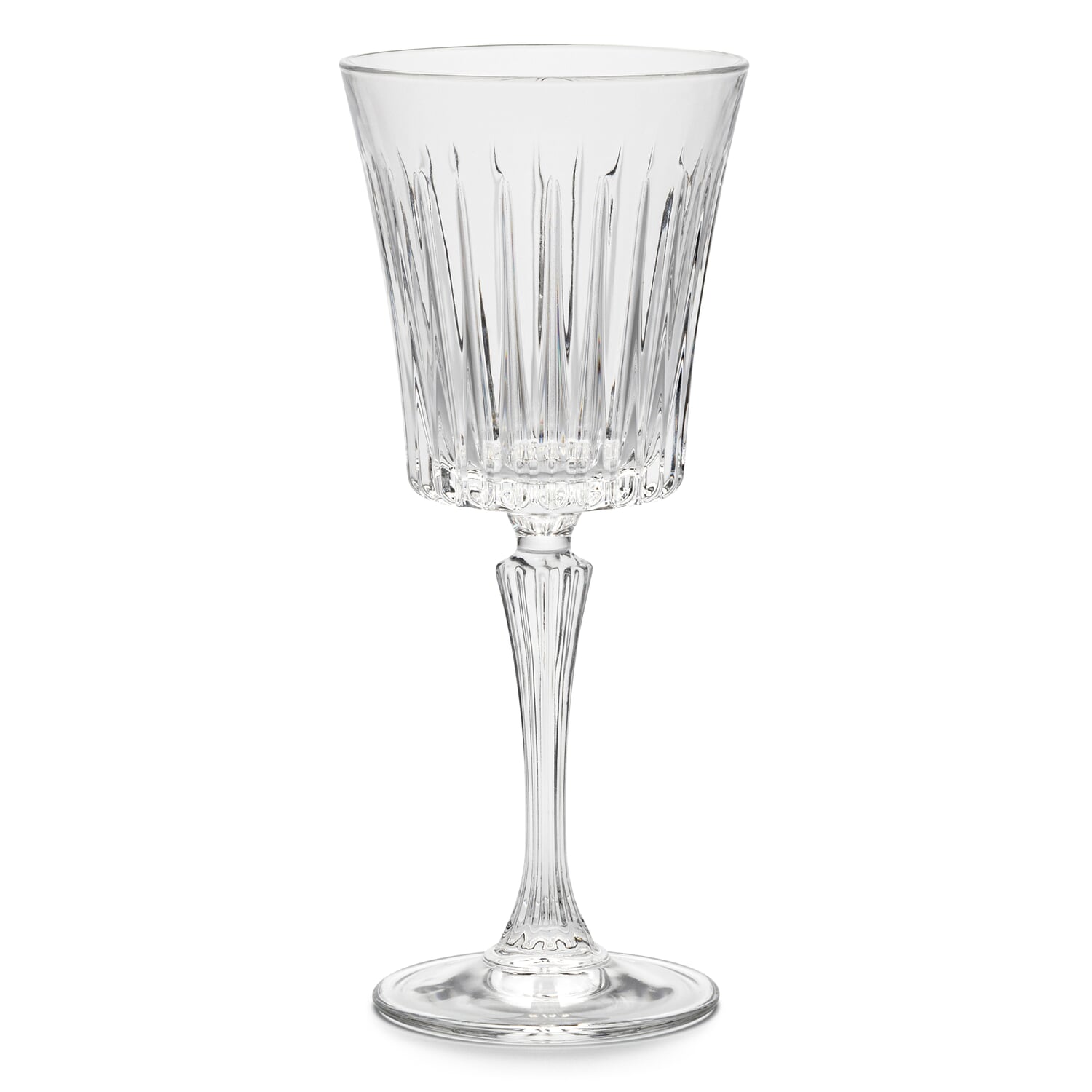 Ribbed red wine glass