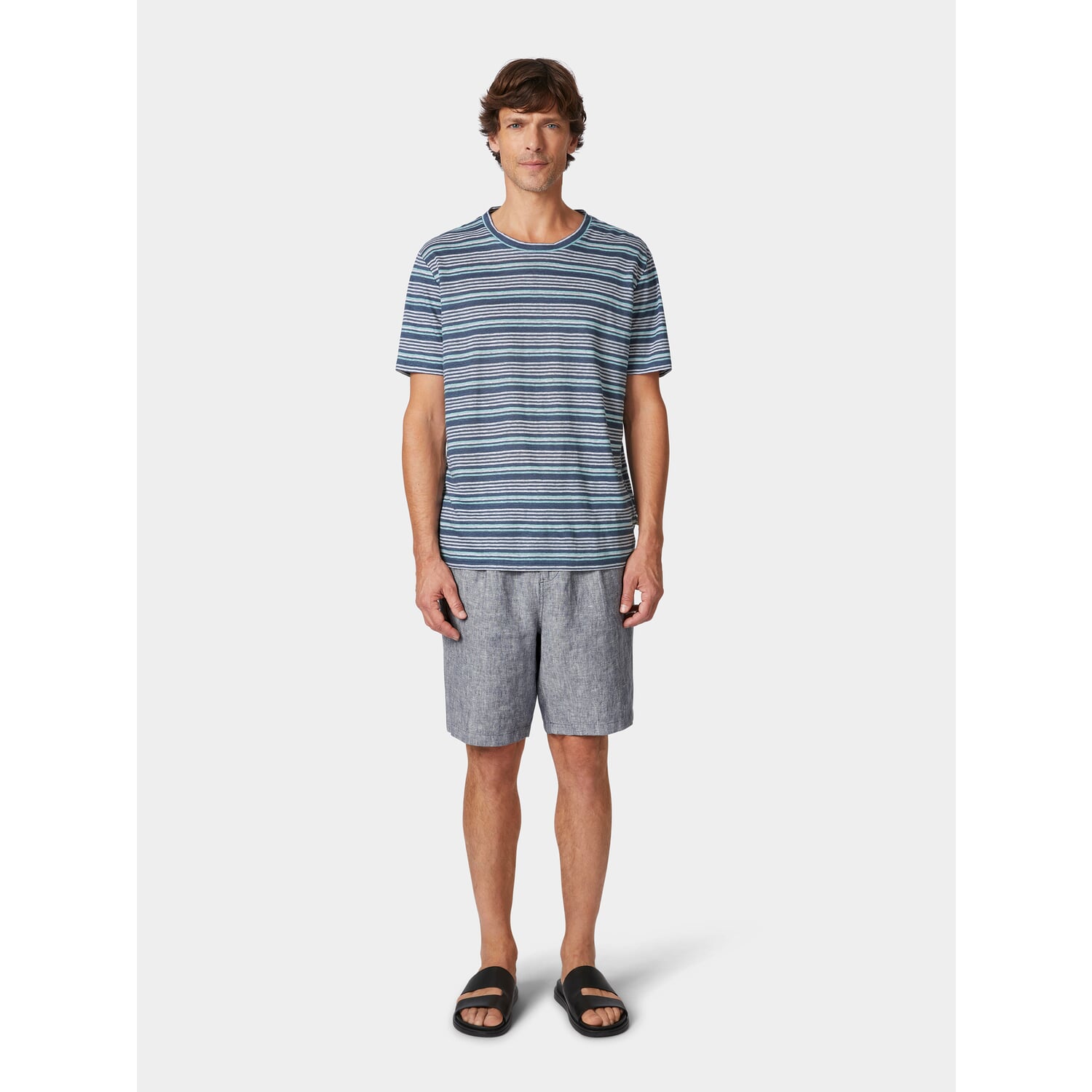 Men's striped linen T-shirt