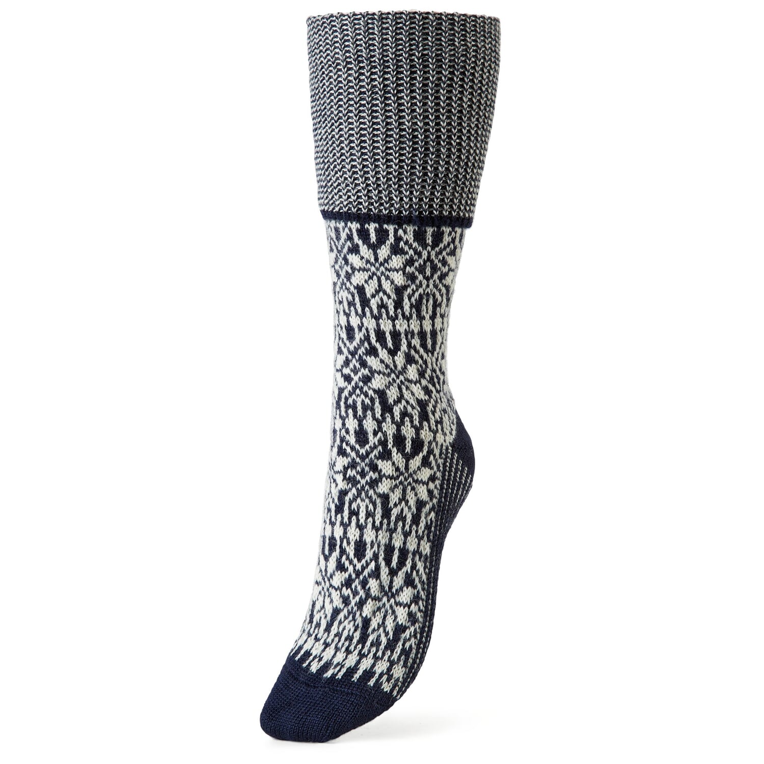 Knee sock jacquard virgin wool