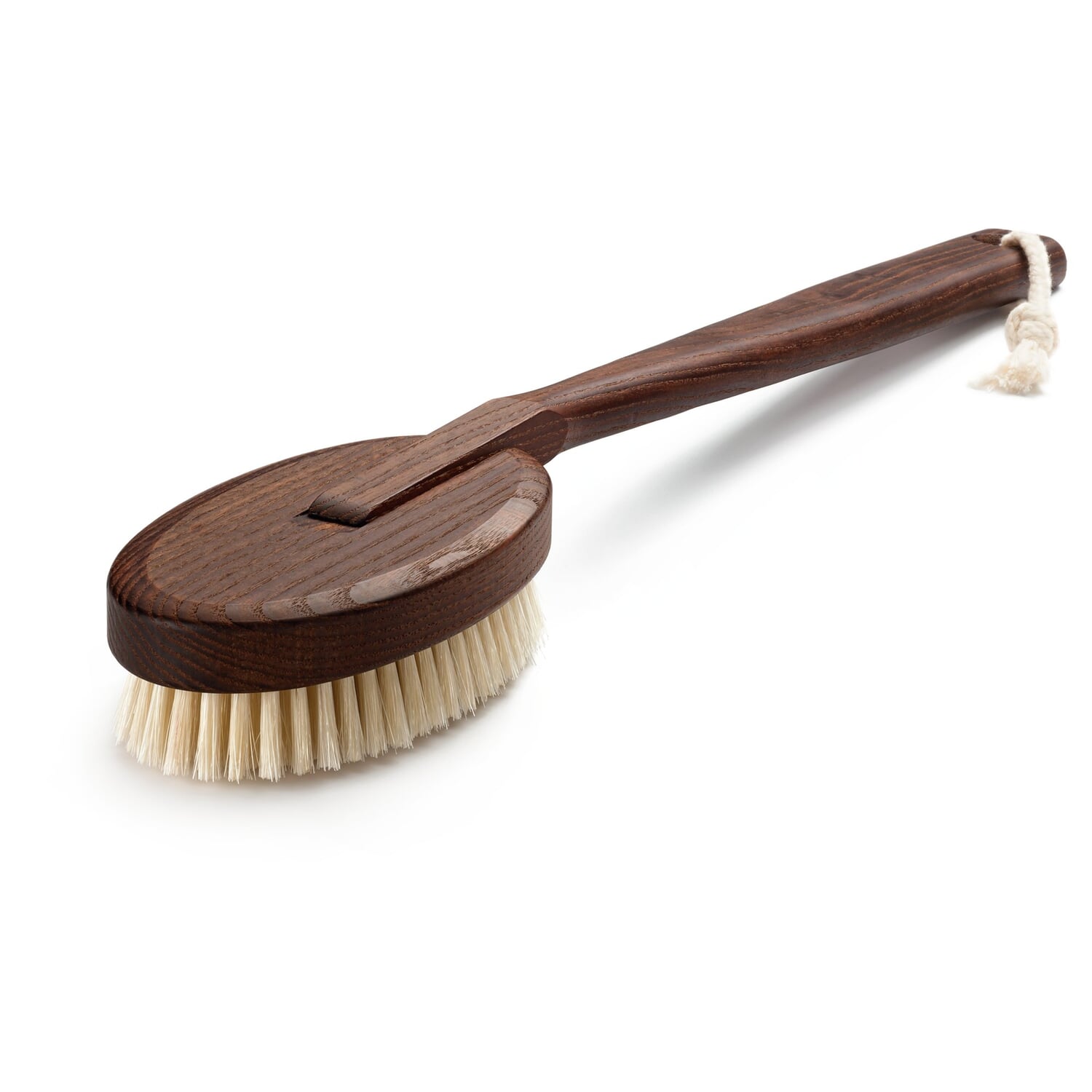 Bath brush thermo wood with cord