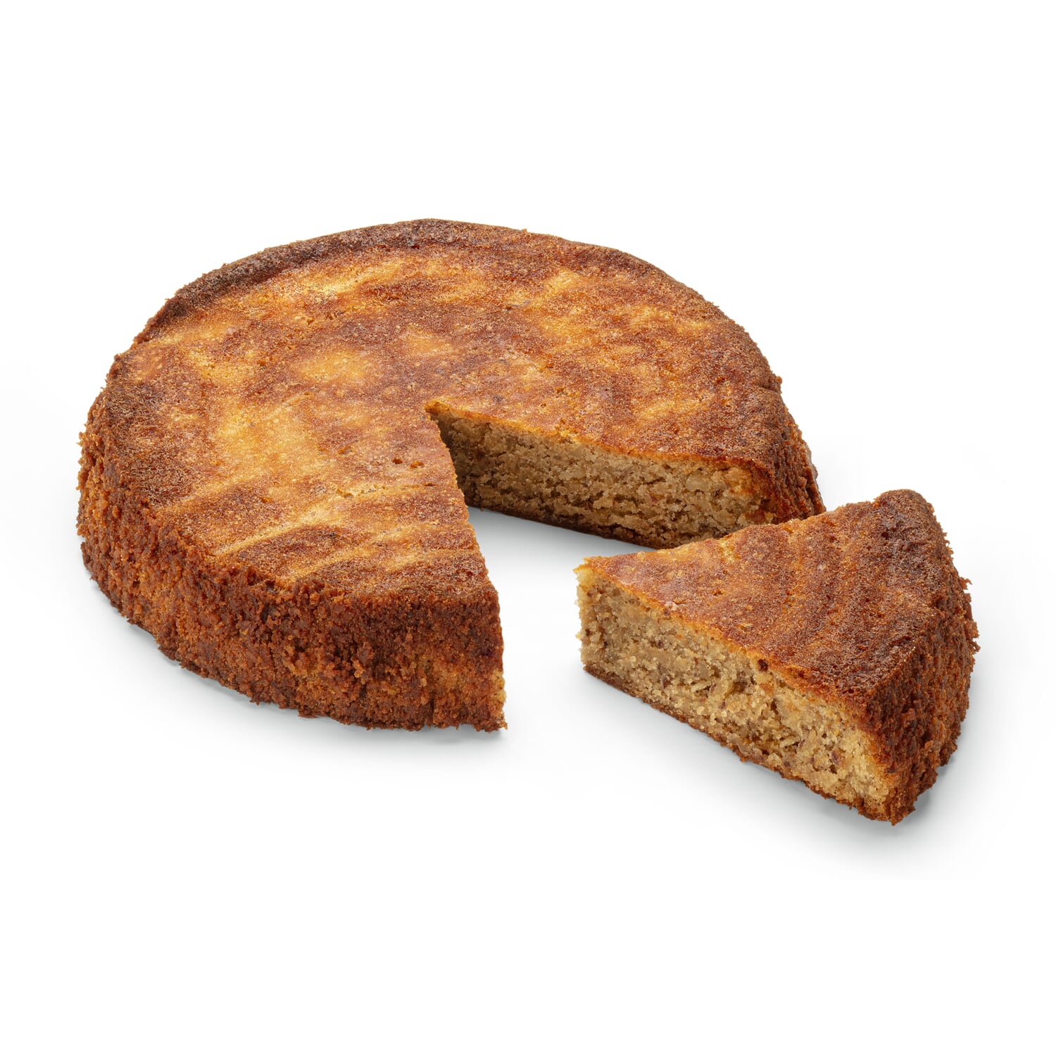 Organic almond cake with hazelnuts