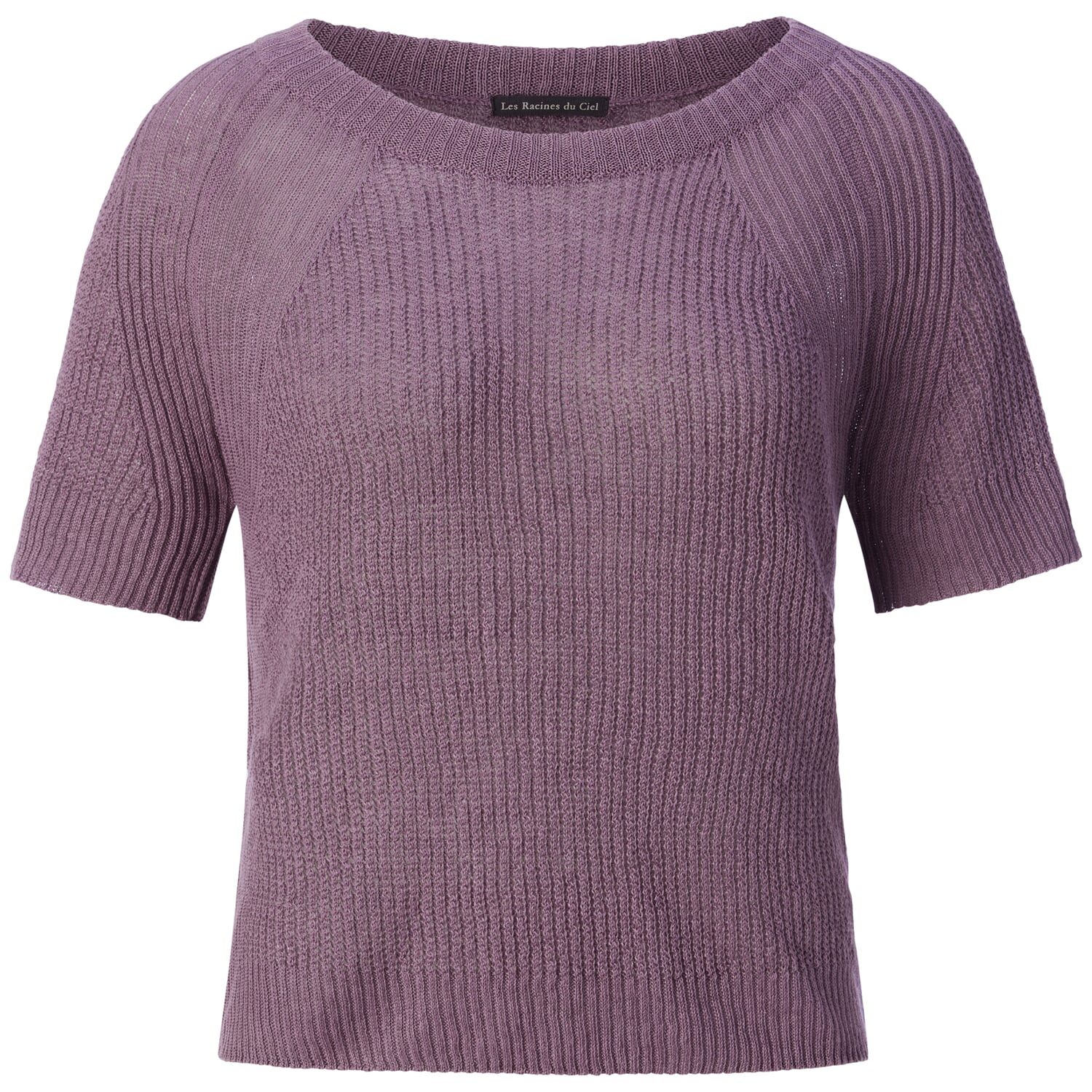 Ladies knitted shirt half-sleeve linen