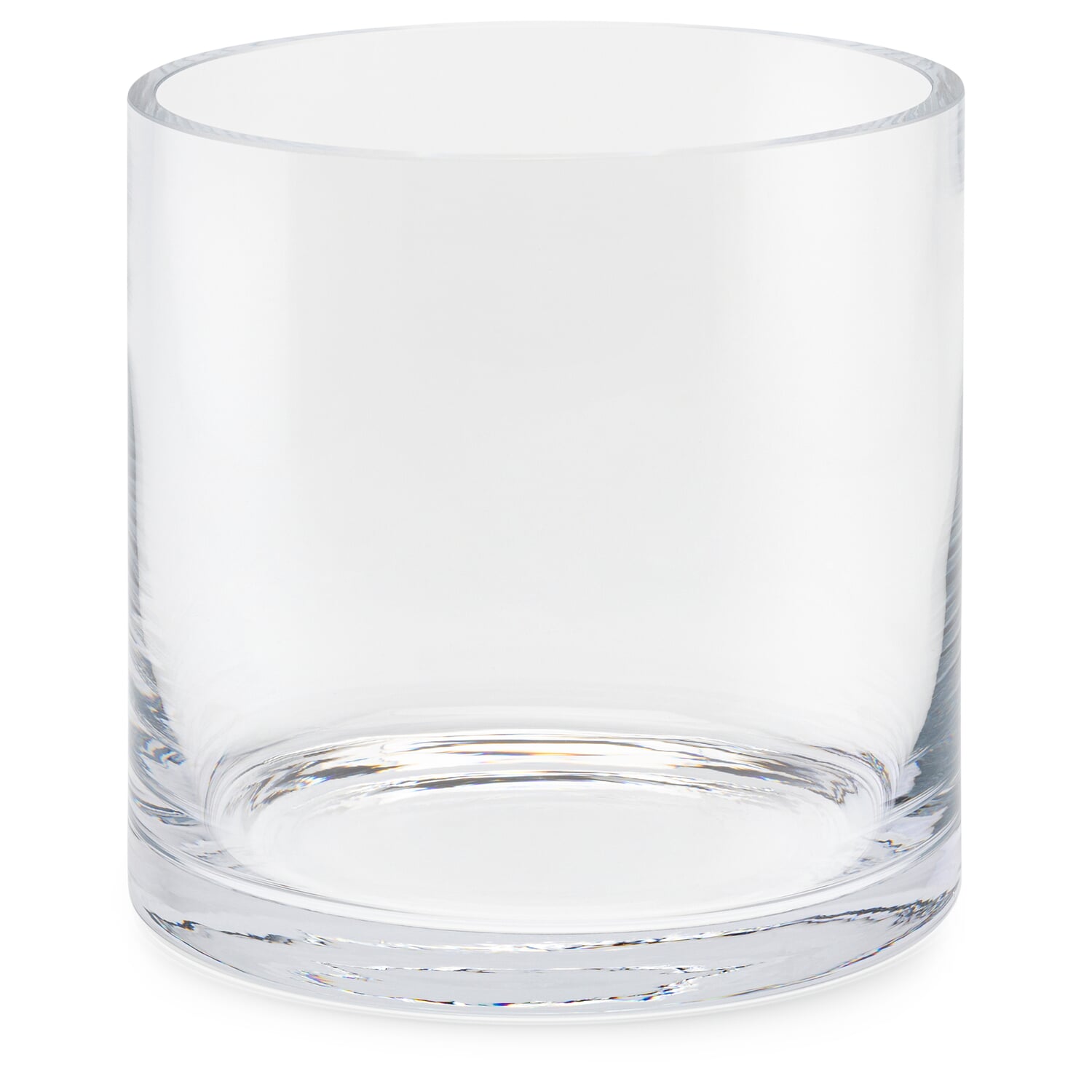 Cylindrical glass vase
