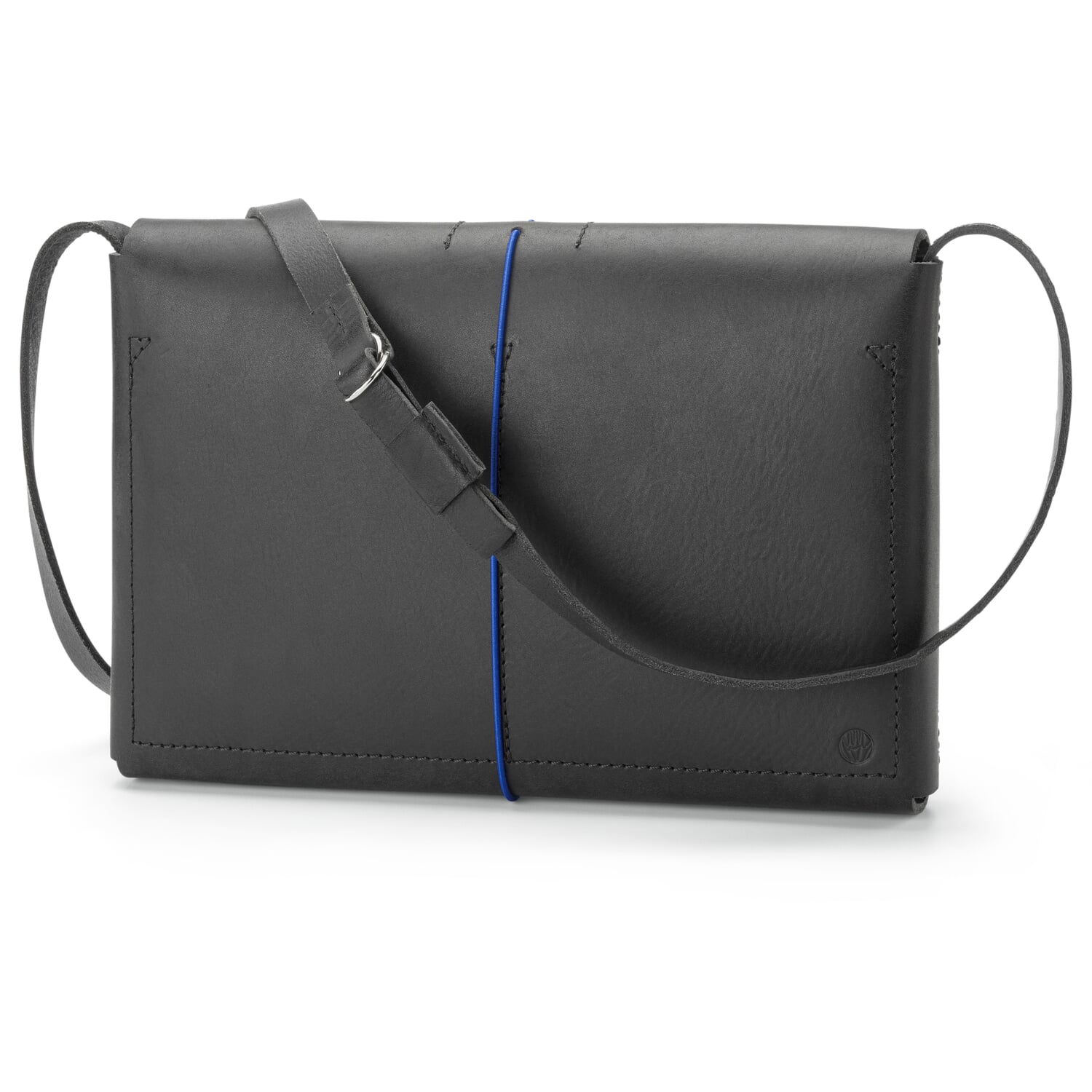 Small leather shoulder bag, black