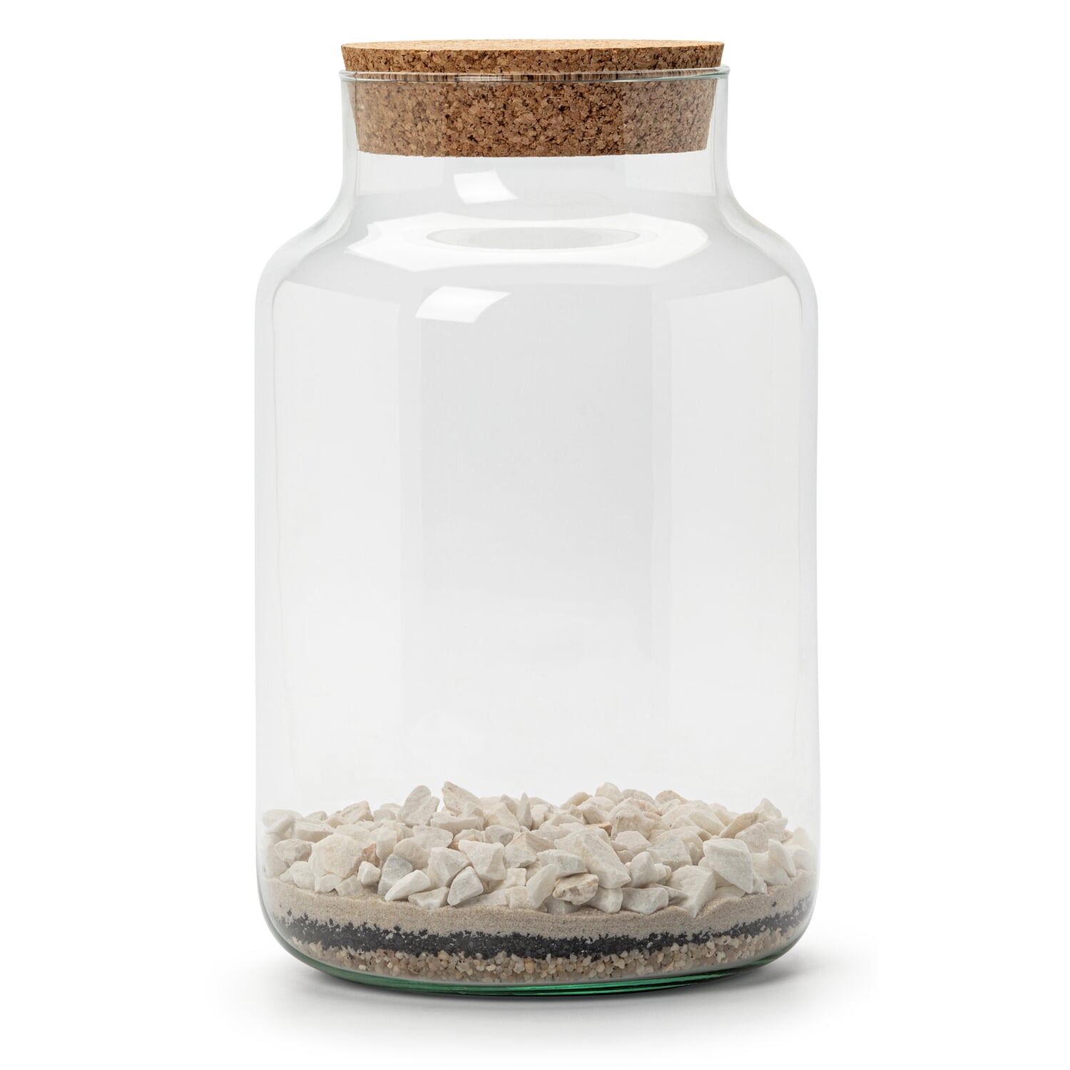 Bottle garden with substrate