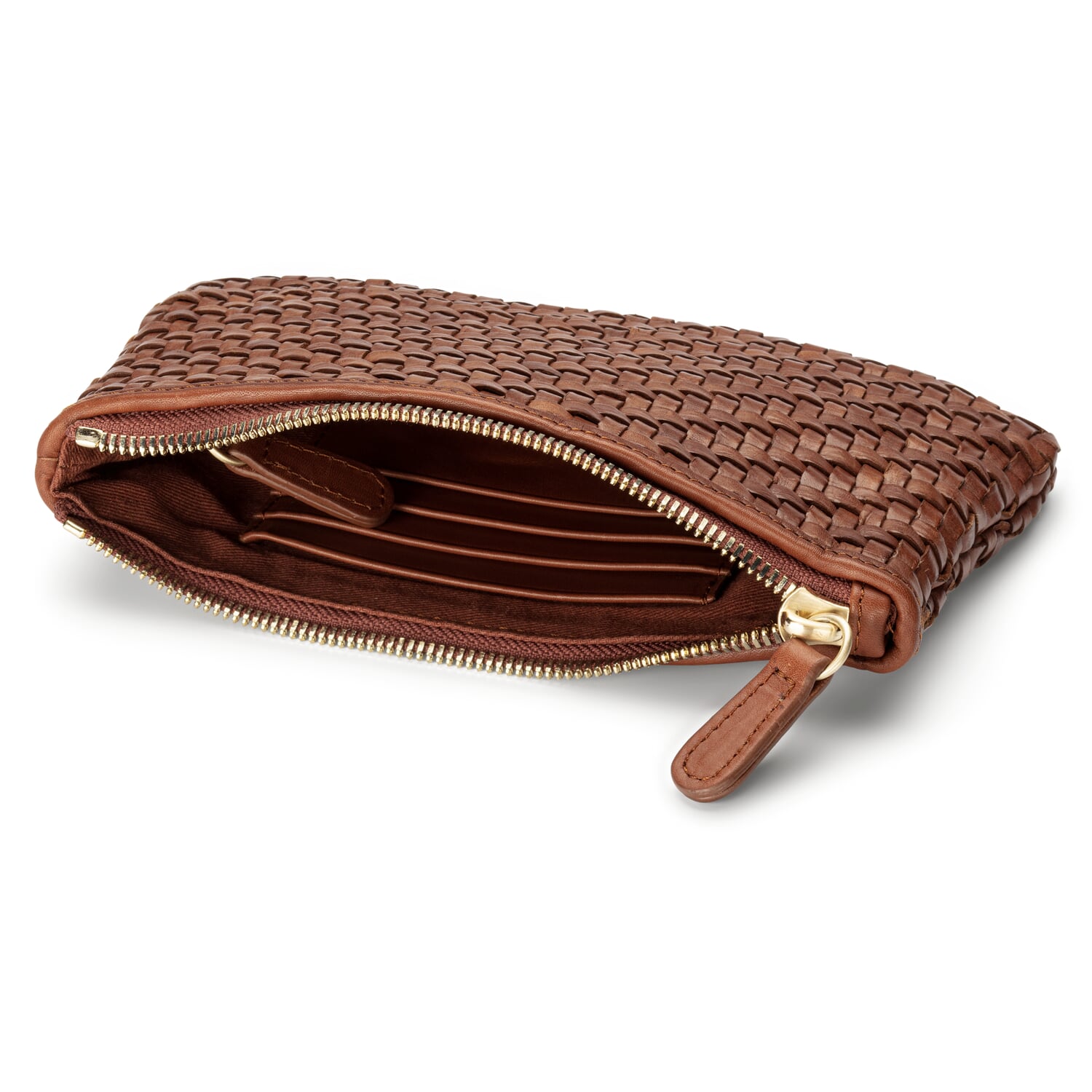 Ladies leather clutch braided
