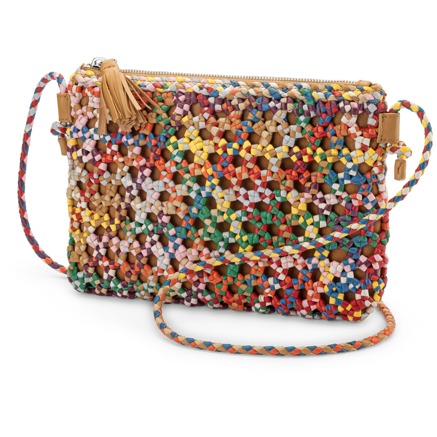 Knotted ladies' handbag, multicolor