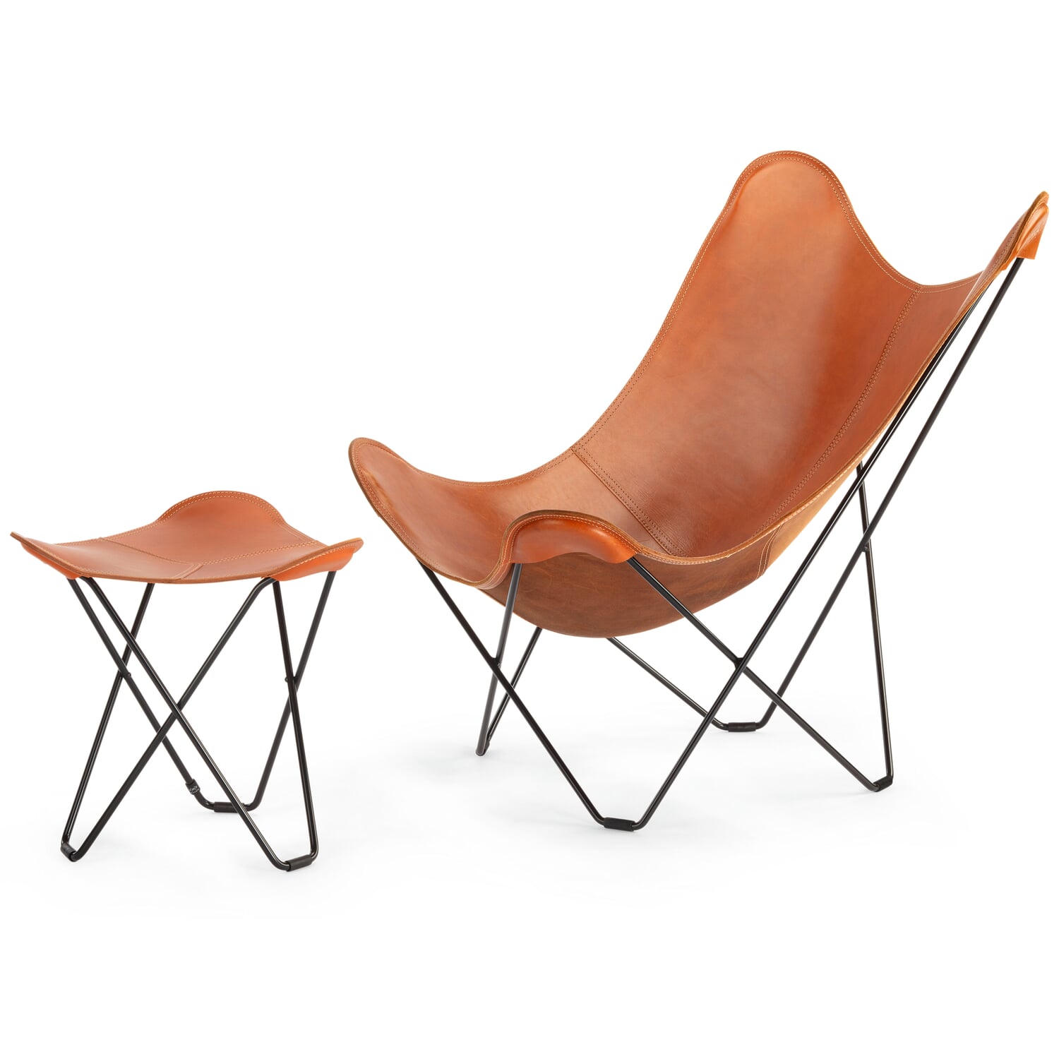 Mariposa leather stool