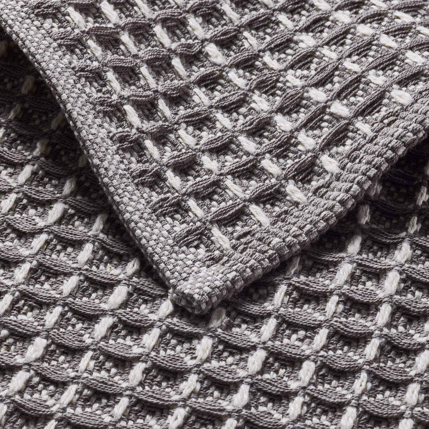 Bath mat waffle piqu&eacute; half linen