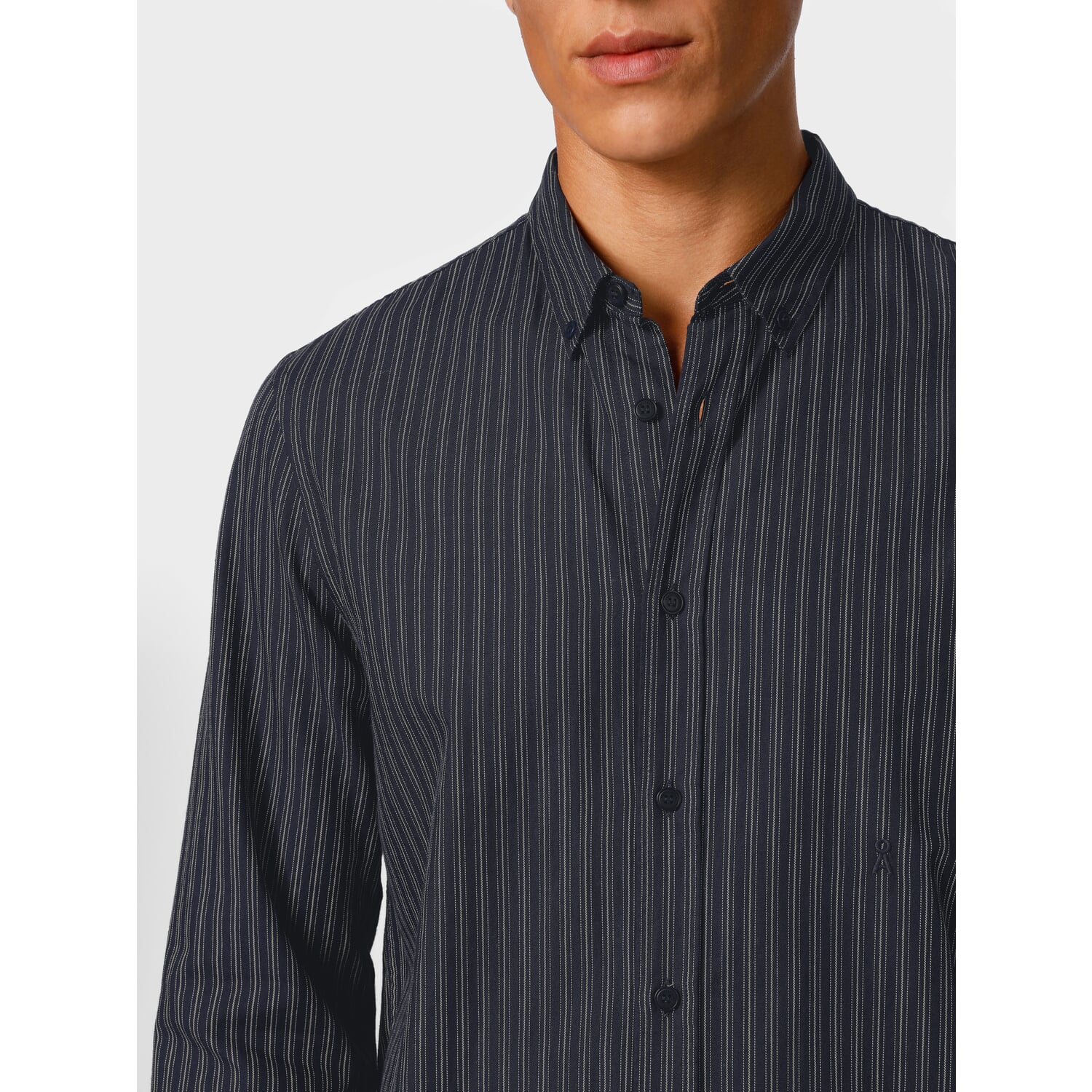 Mens shirt fine striped