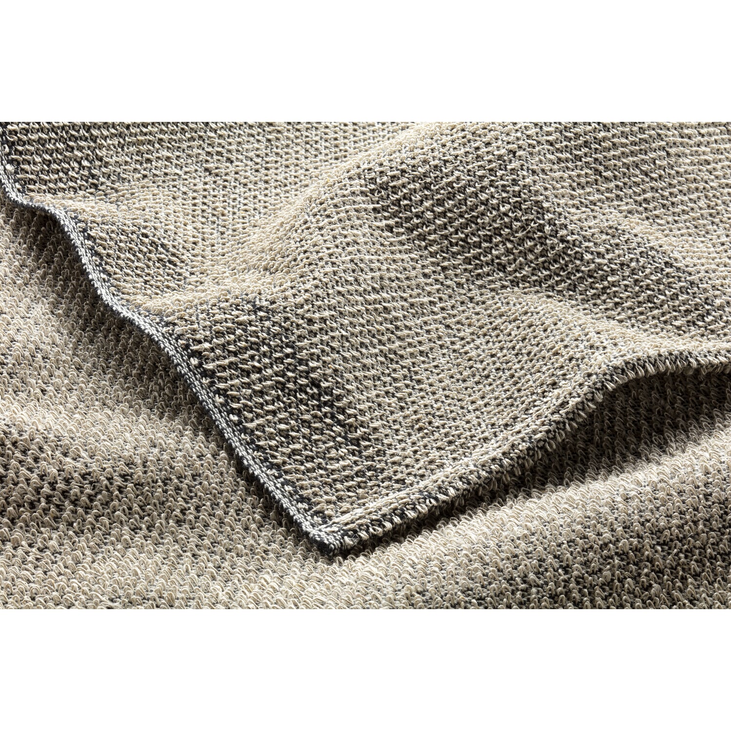 Towel linen terry black-nature