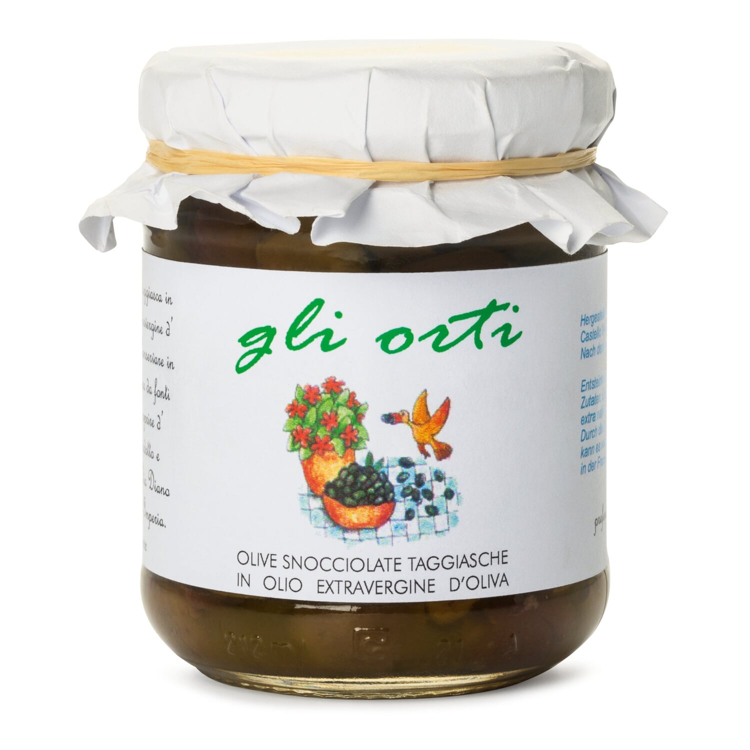 Pitted Taggiasca olives in olive oil