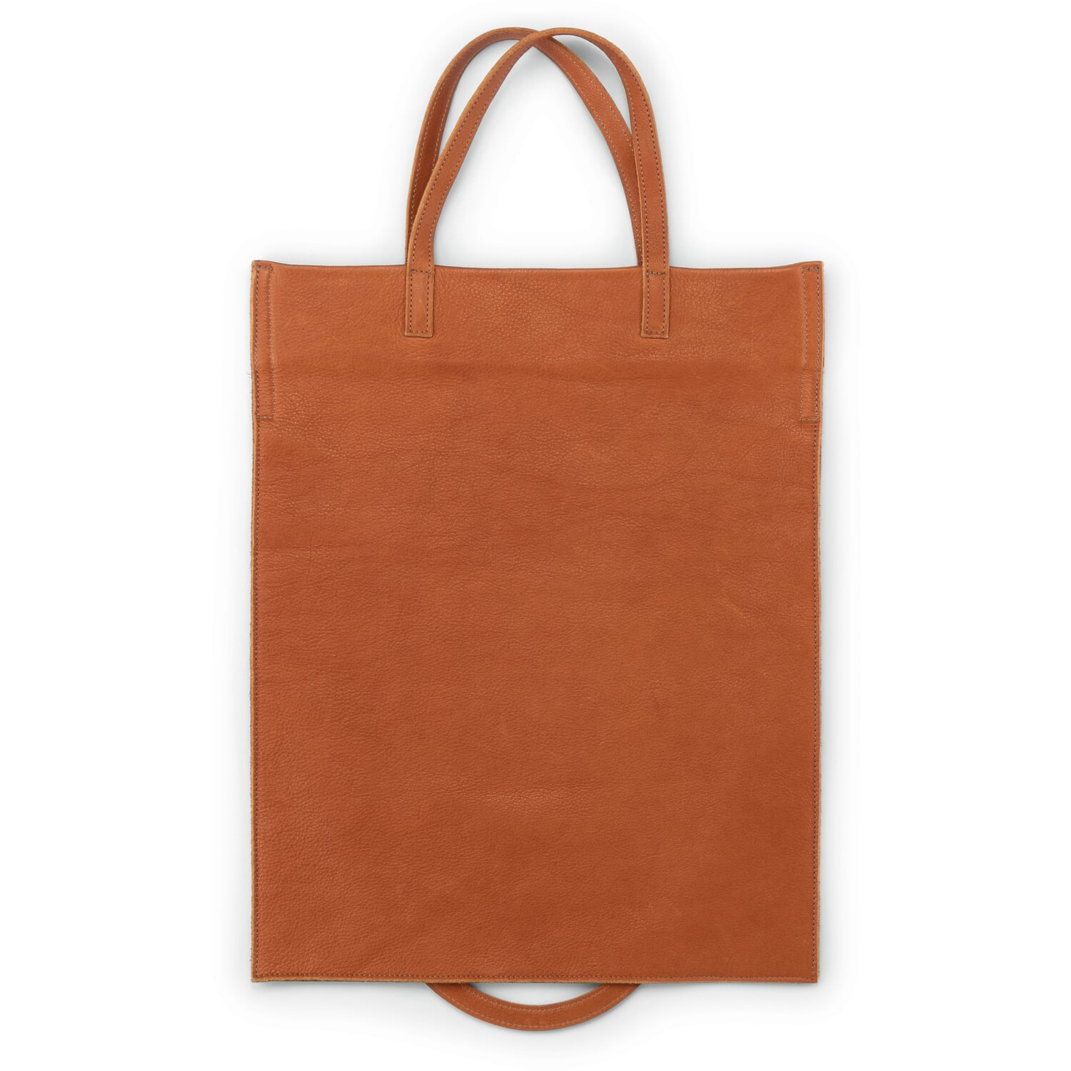 Totebag leather, cognac