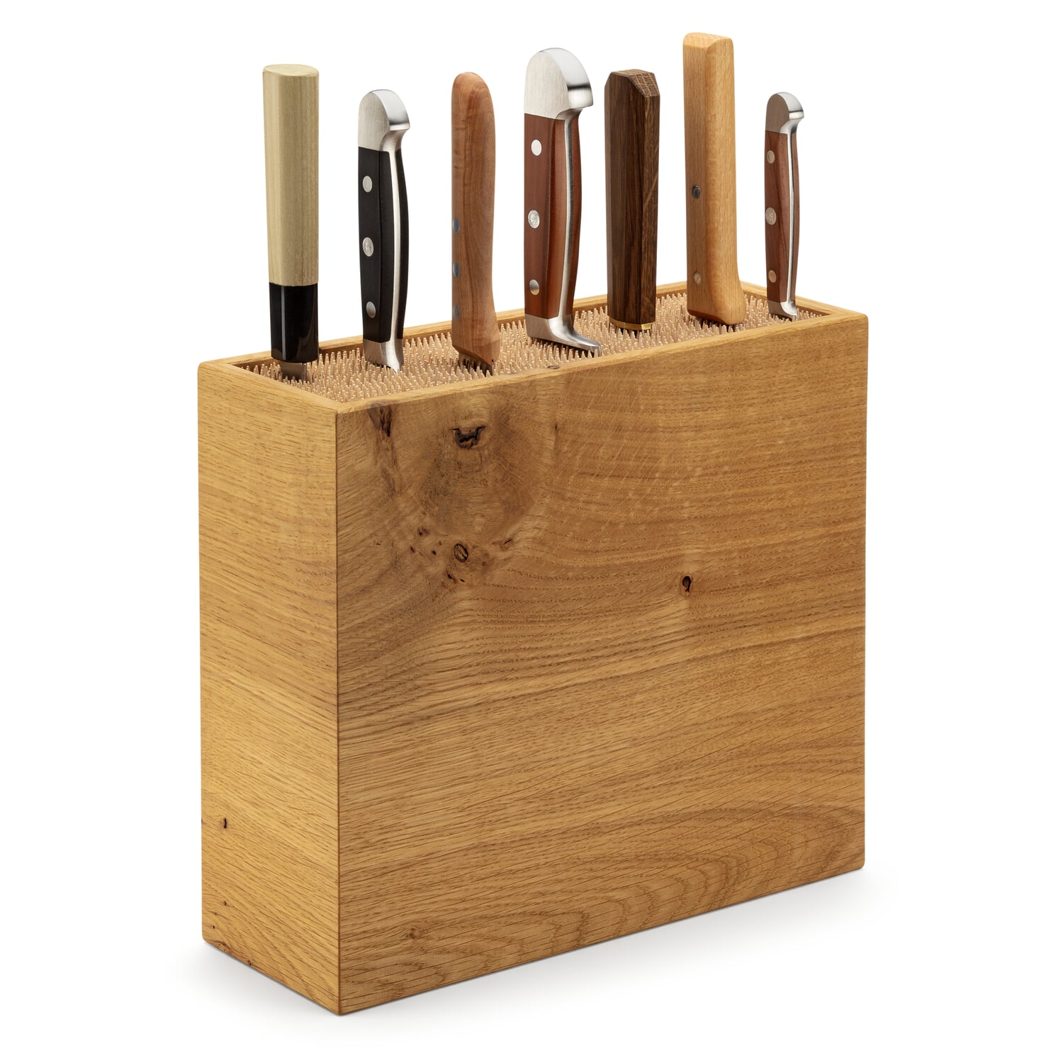 Flexible knife block oak