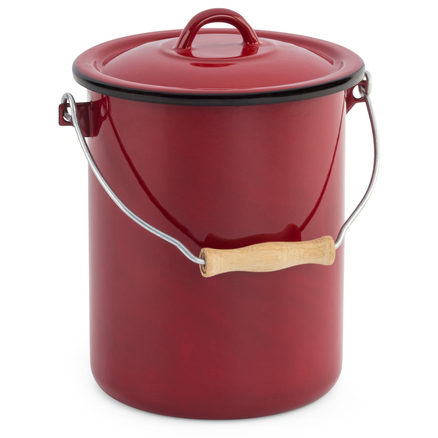 Enamel lid bucket 3 liters