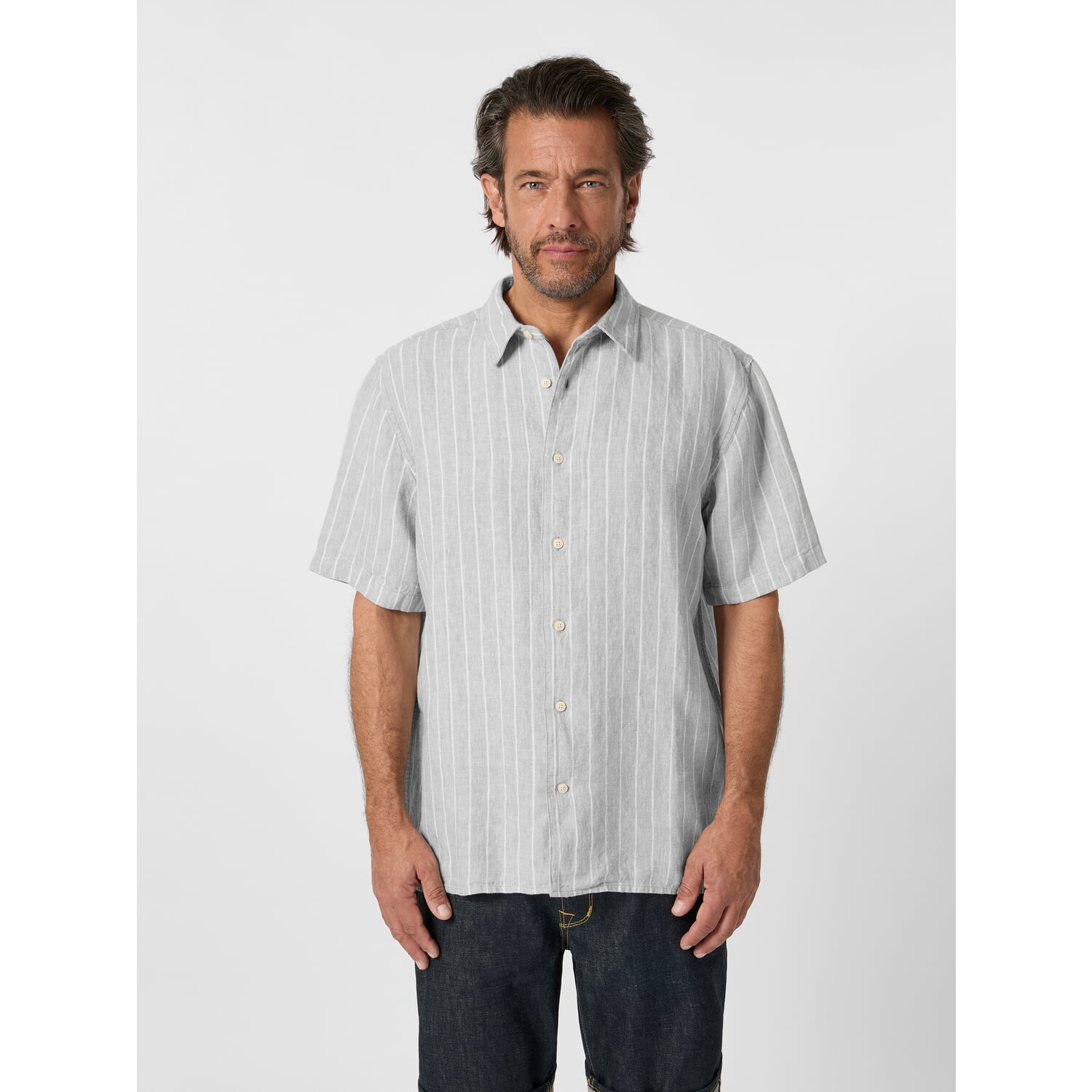 Men's striped linen shirt