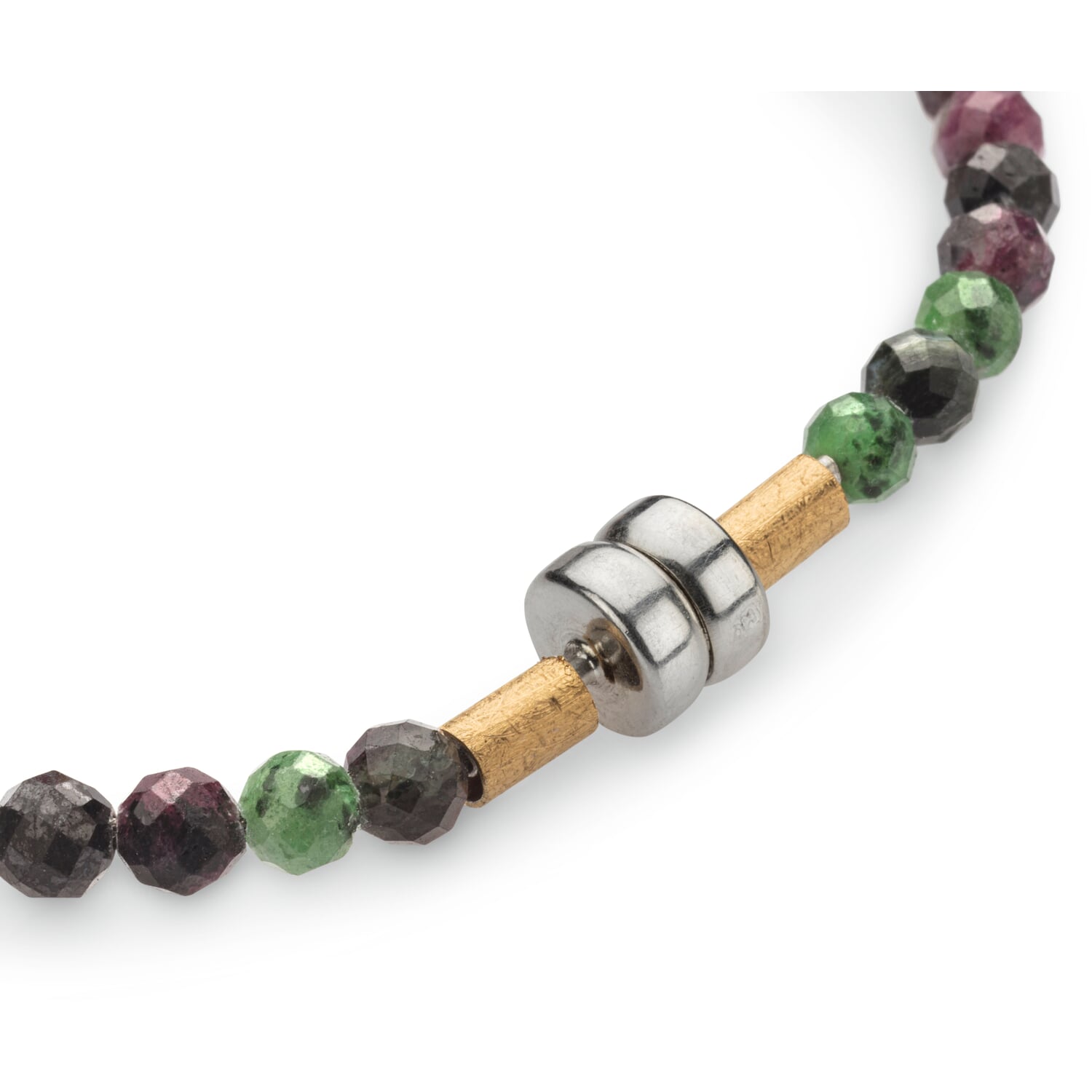 Ruby-zoisite bracelet, fuchsia-green