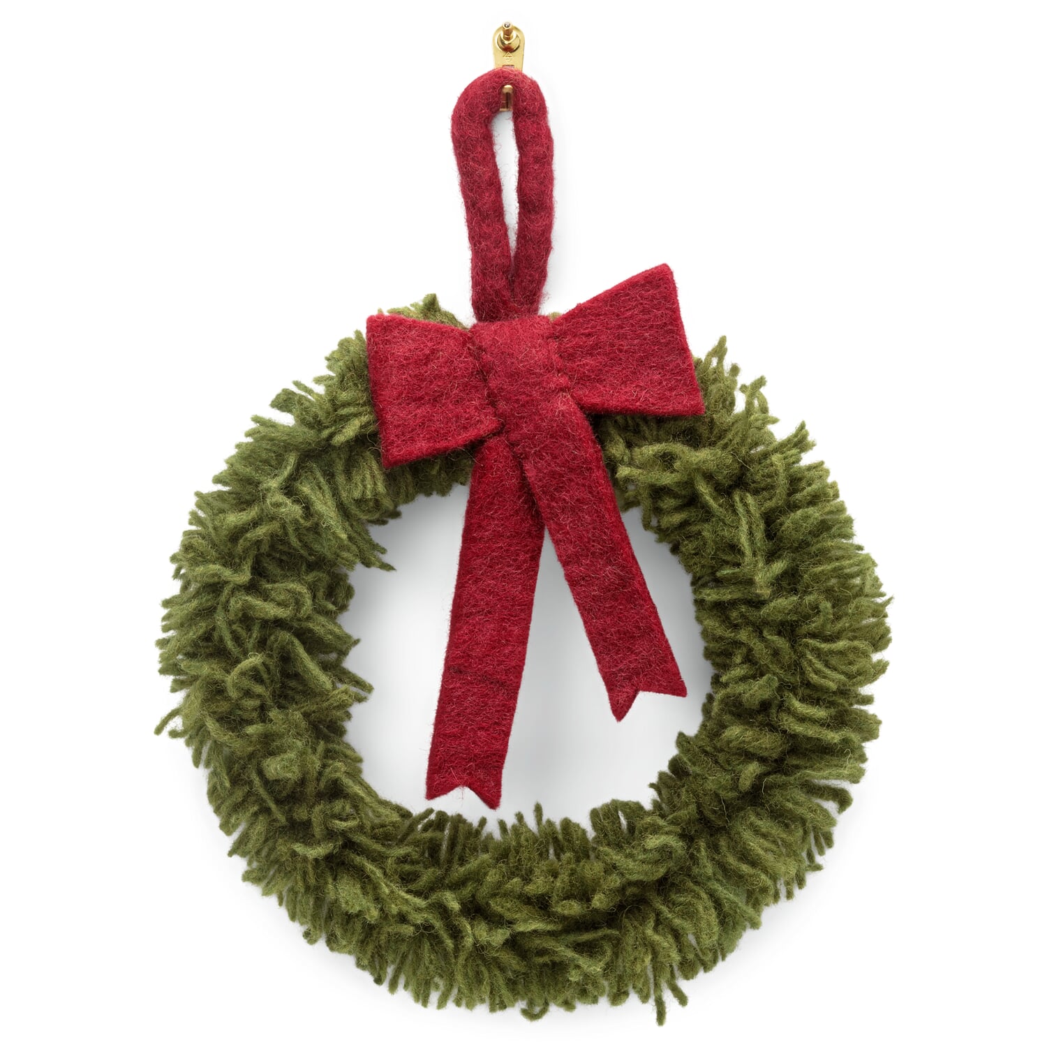 Door wreath wool with felt bow