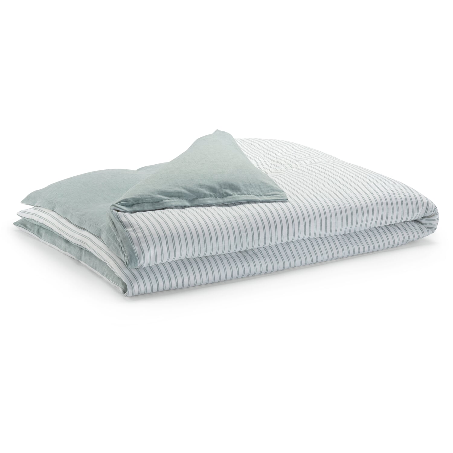 Reversible duvet cover half linen