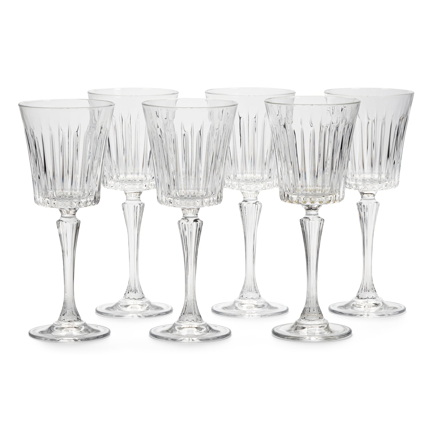 Ribbed white wine glass