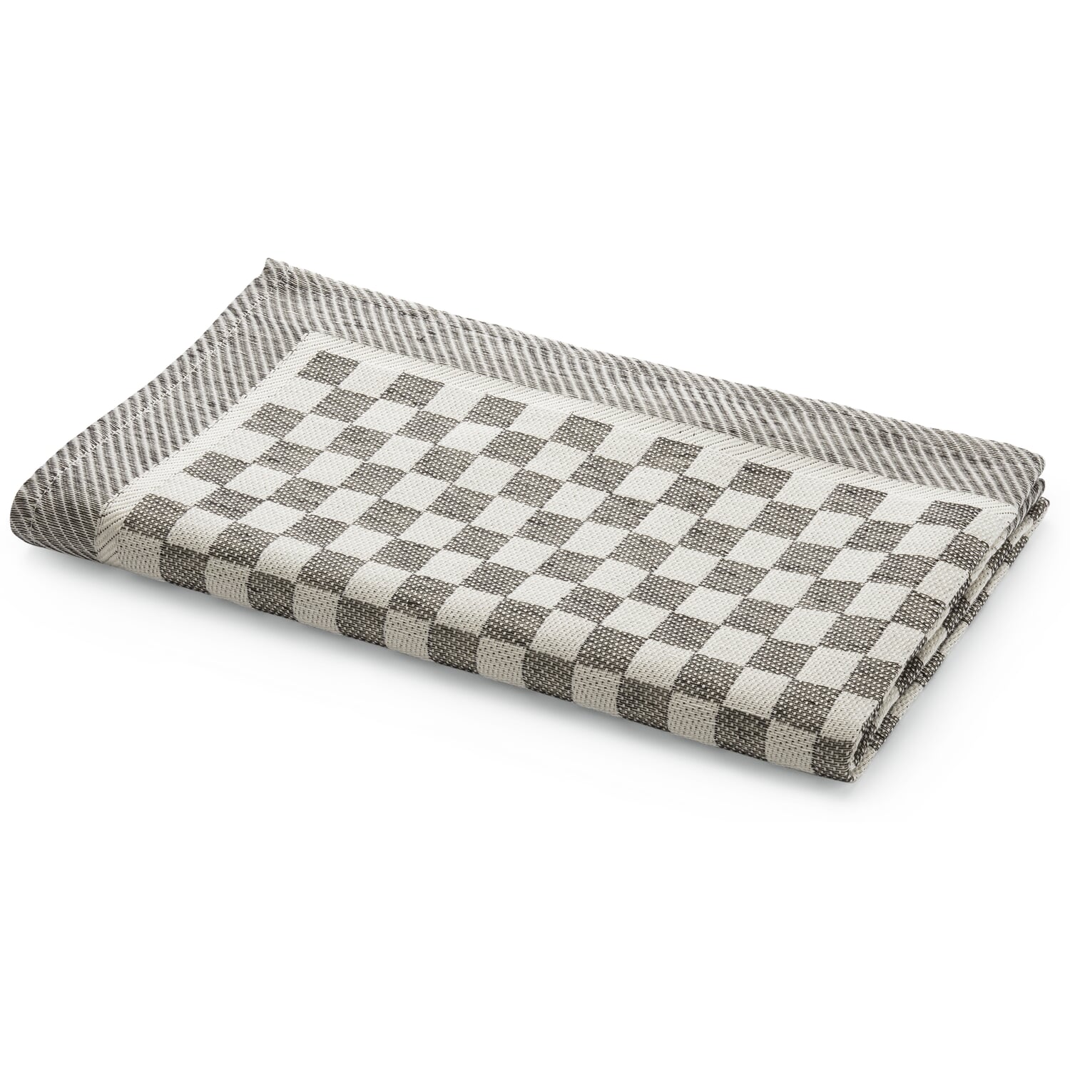 Tea towel half linen check