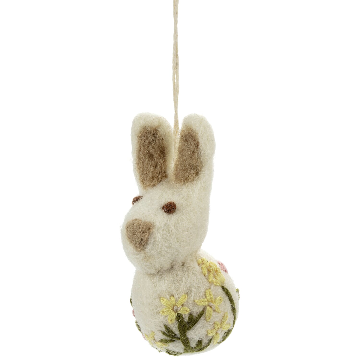 Felt embroidered Easter bunny pendant