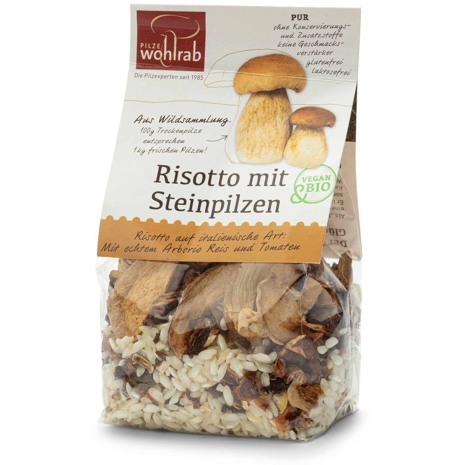 Organic risotto with porcini mushrooms