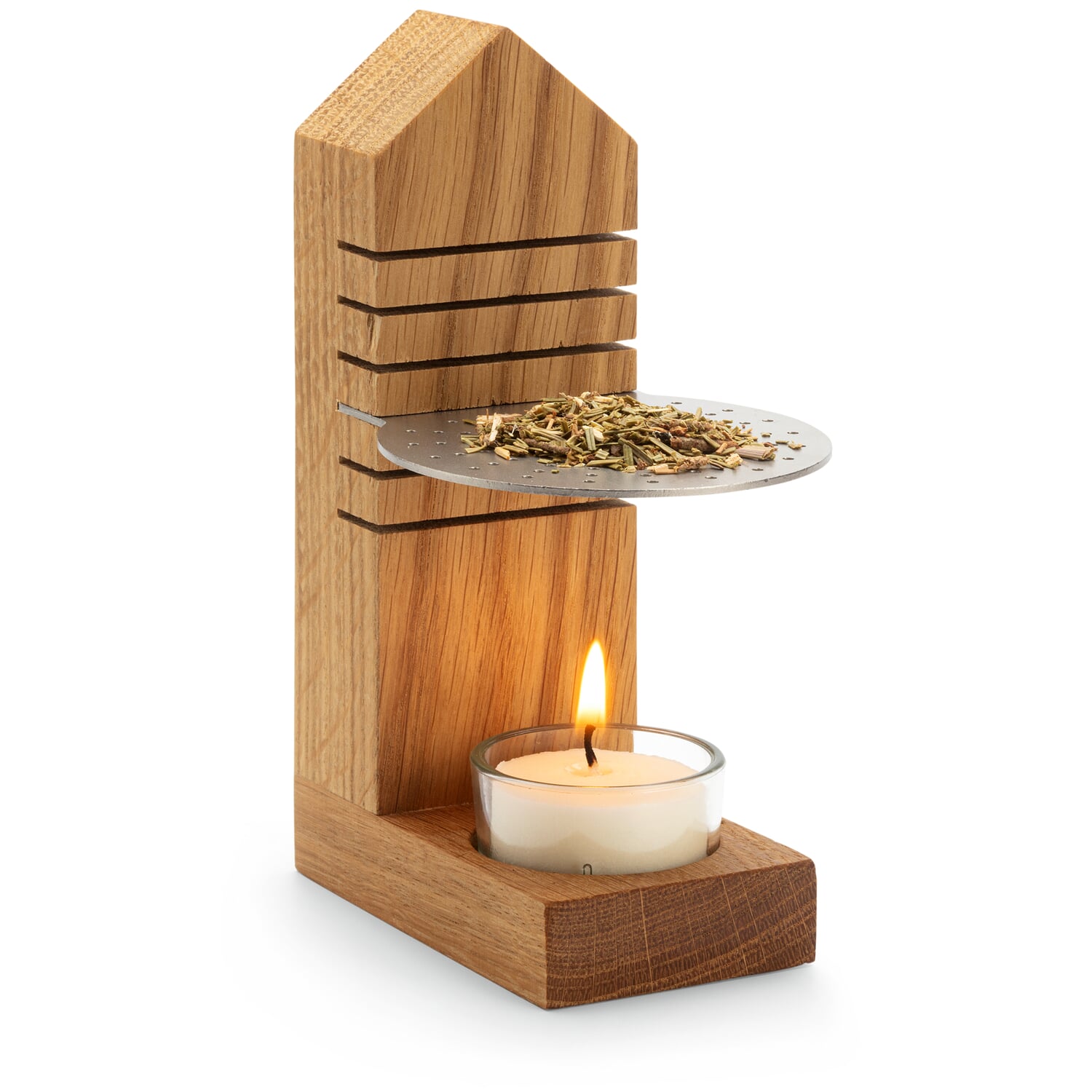 Height-adjustable incense burner oak wood