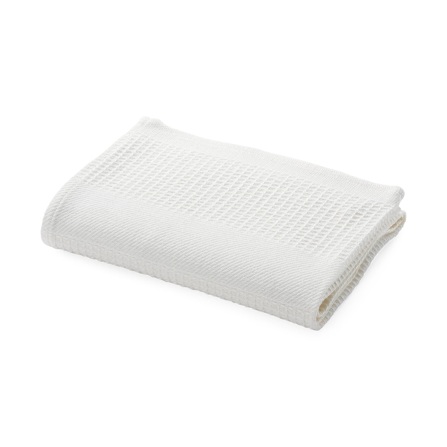Towel waffle piqu&eacute; half linen white
