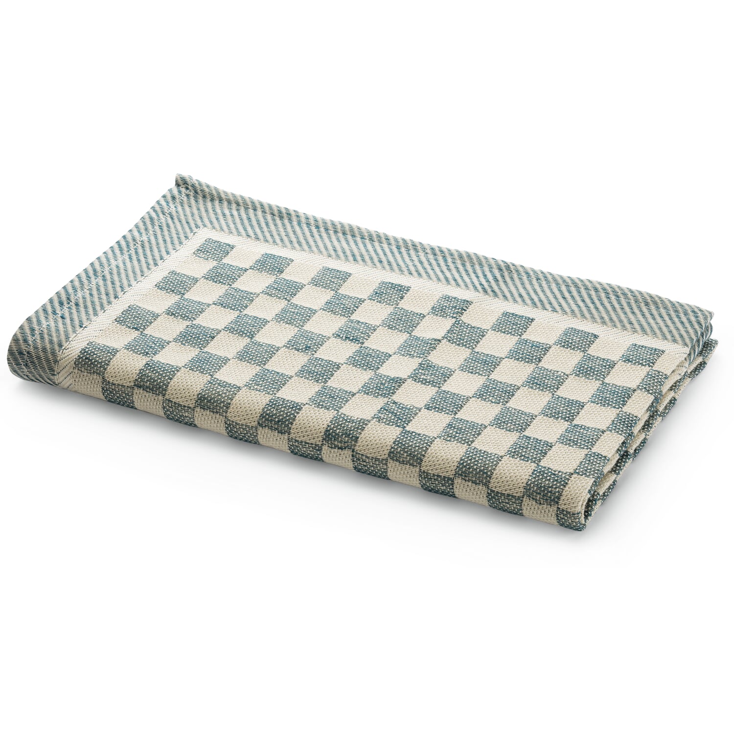 Tea towel half linen check