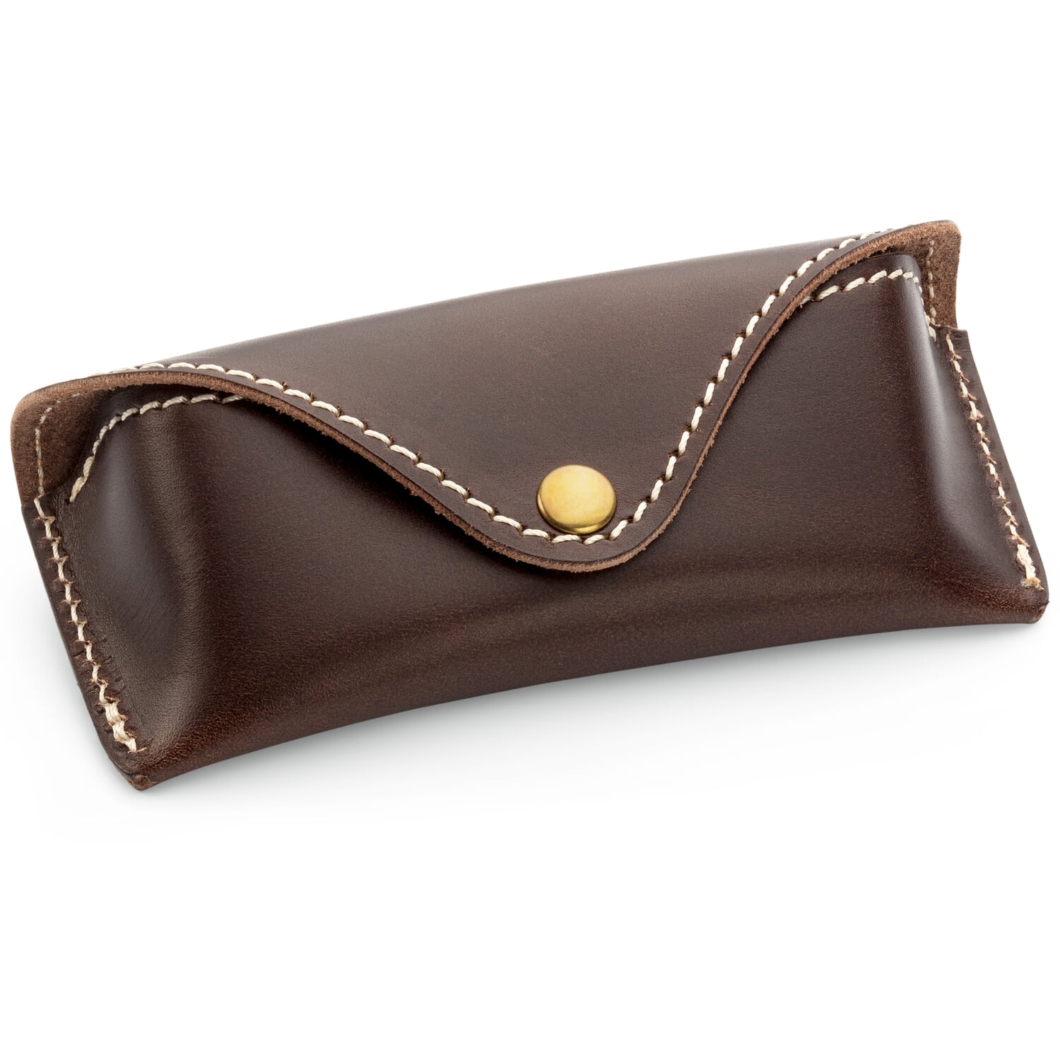 Spectacle case cowhide, dark brown