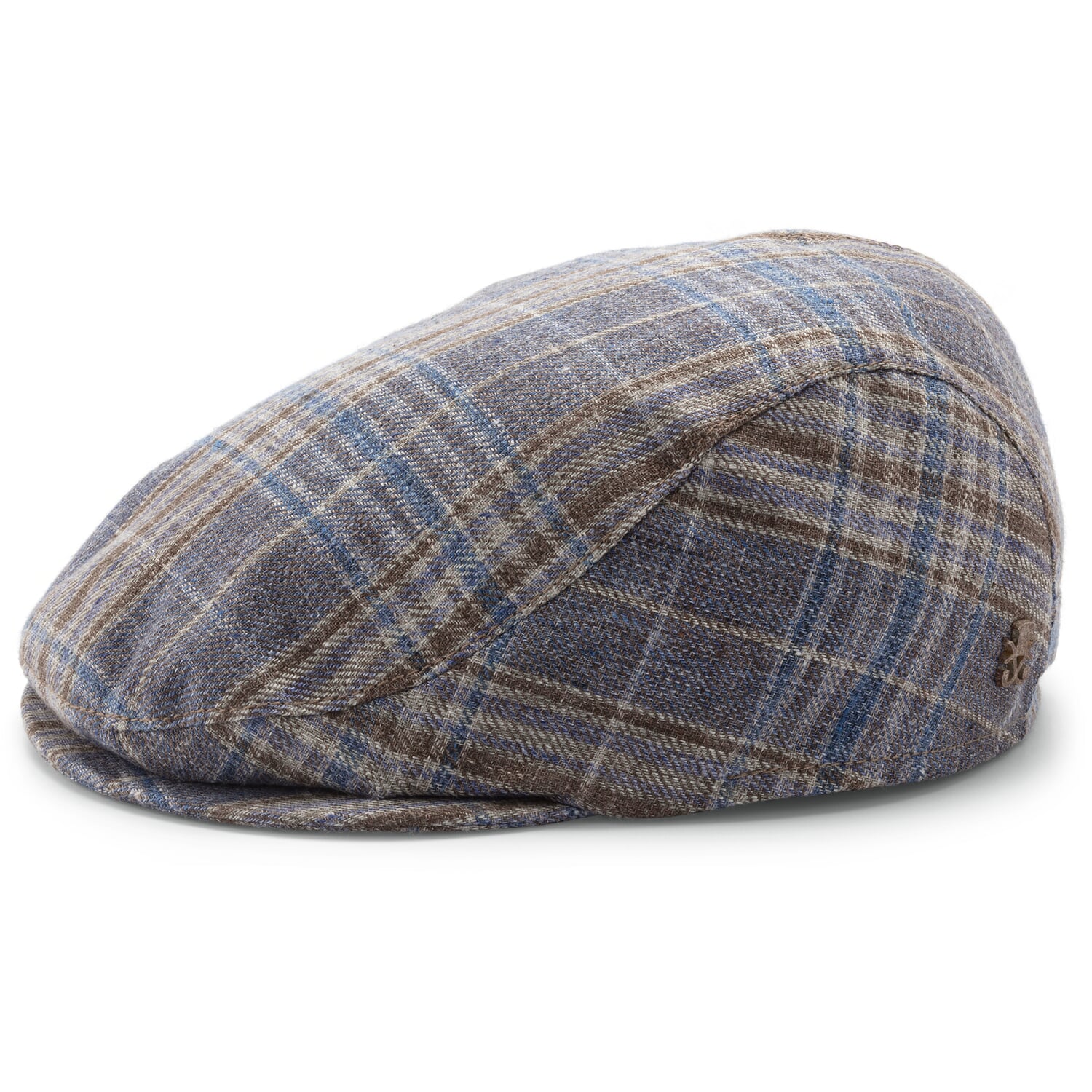Men's plaid linen cap
