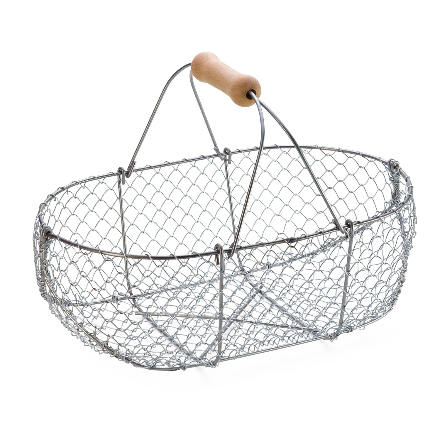 Woven wire basket