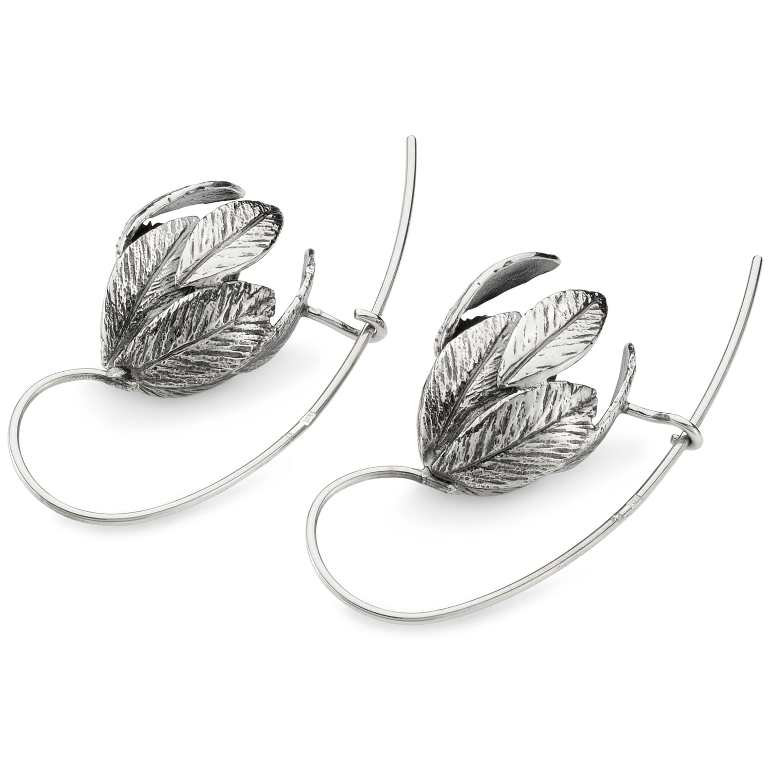 Earrings flower calyx, silver
