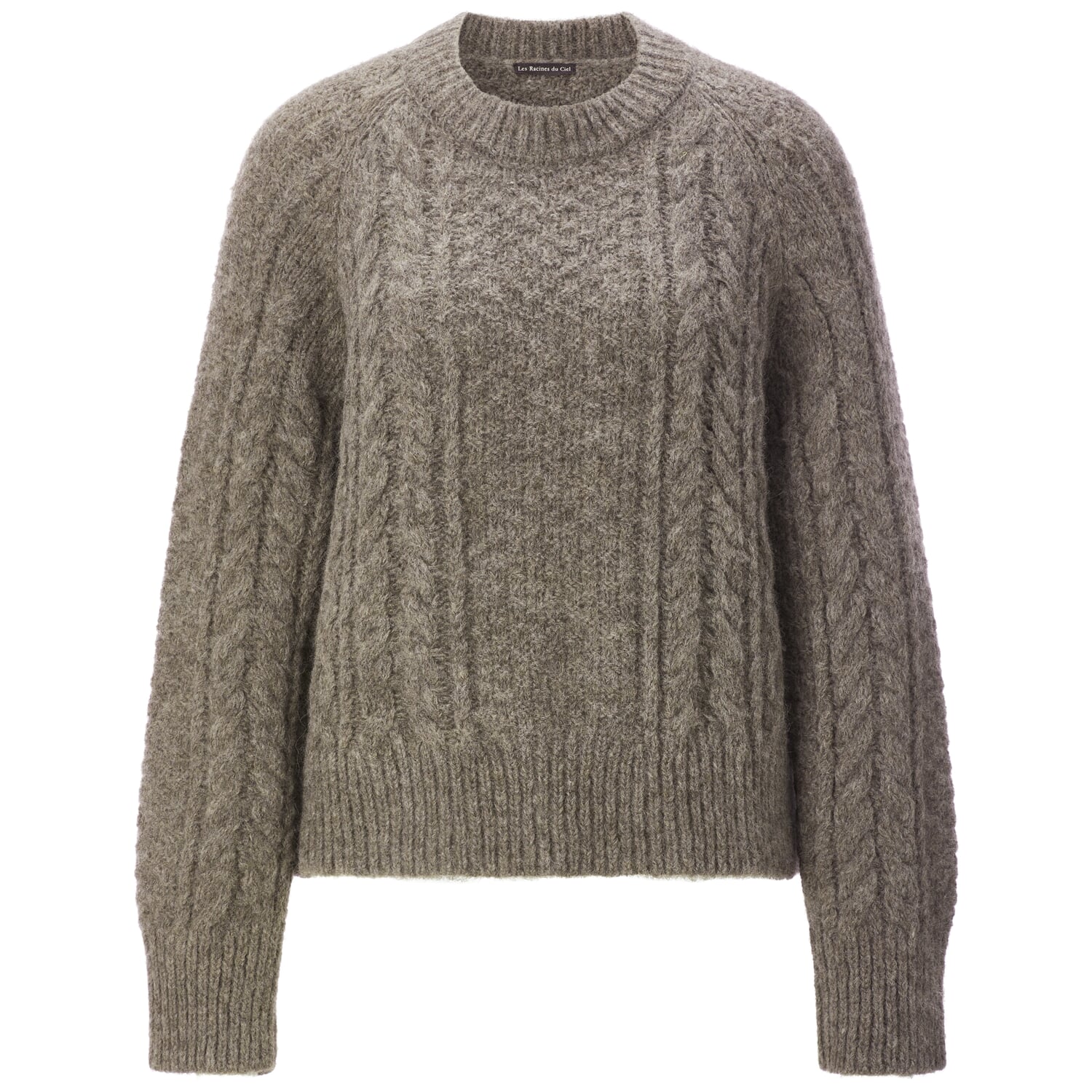 Ladies cable knit sweater alpaca