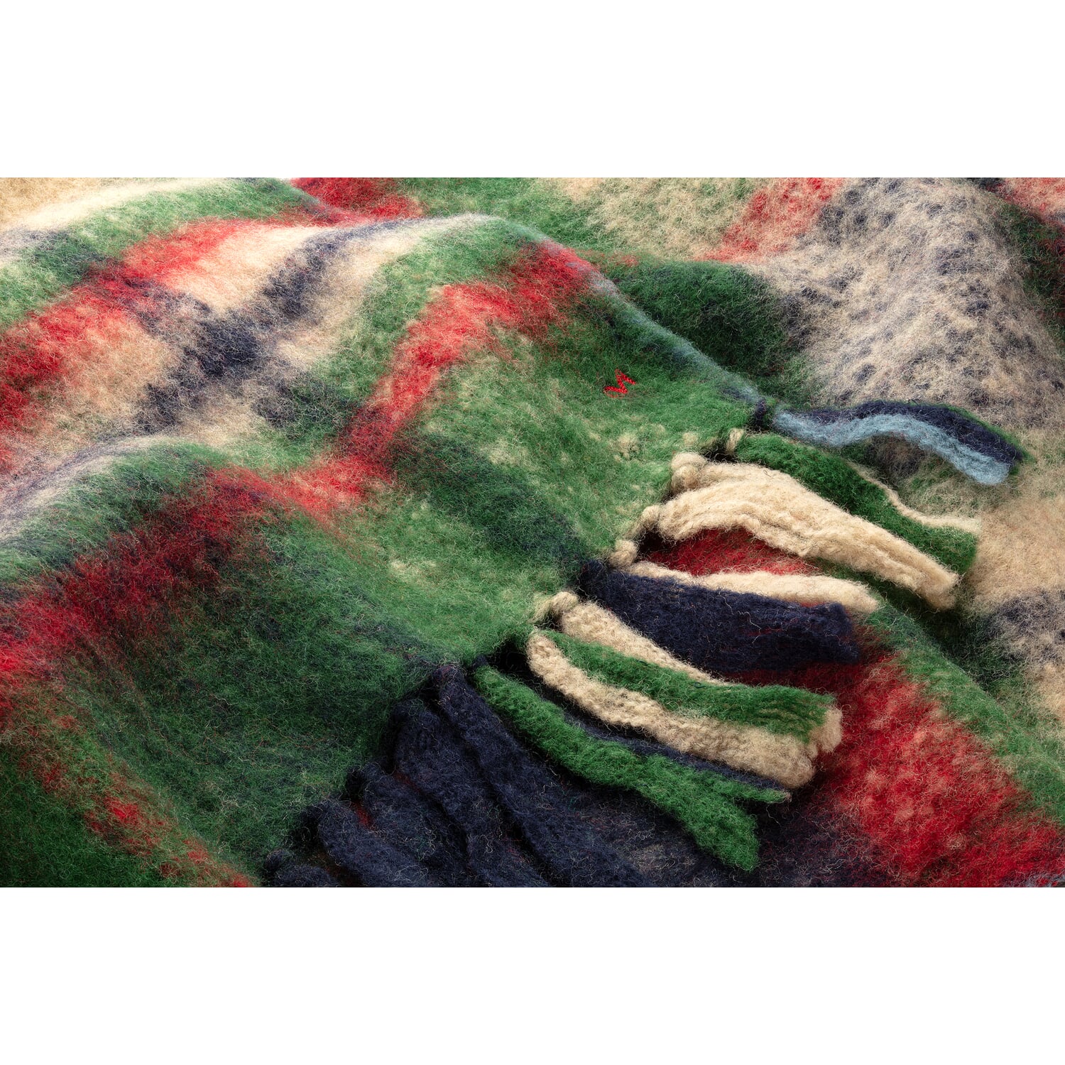 Unisex wool scarf with fringes N&deg; 760