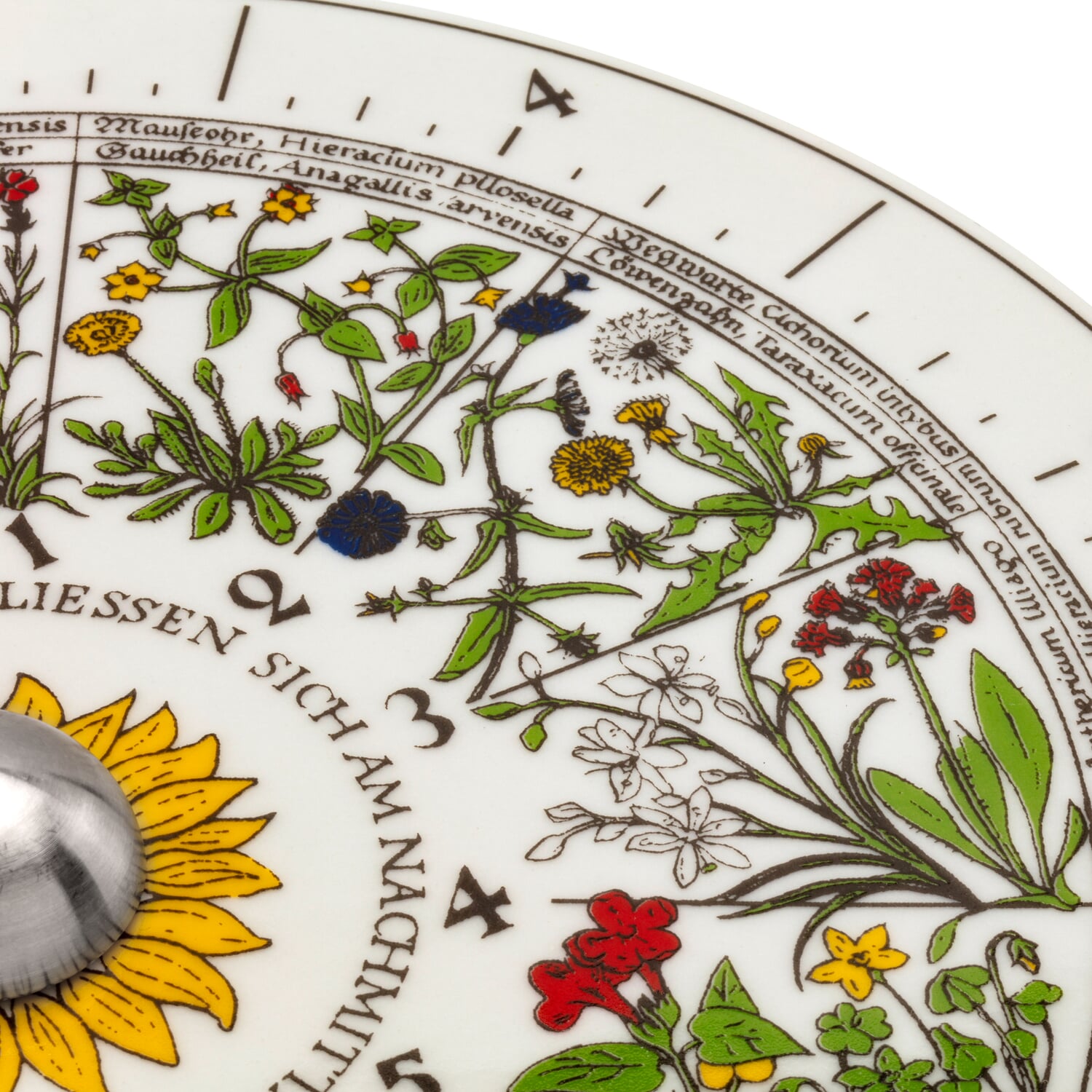 Porcelain sundial with flower clock