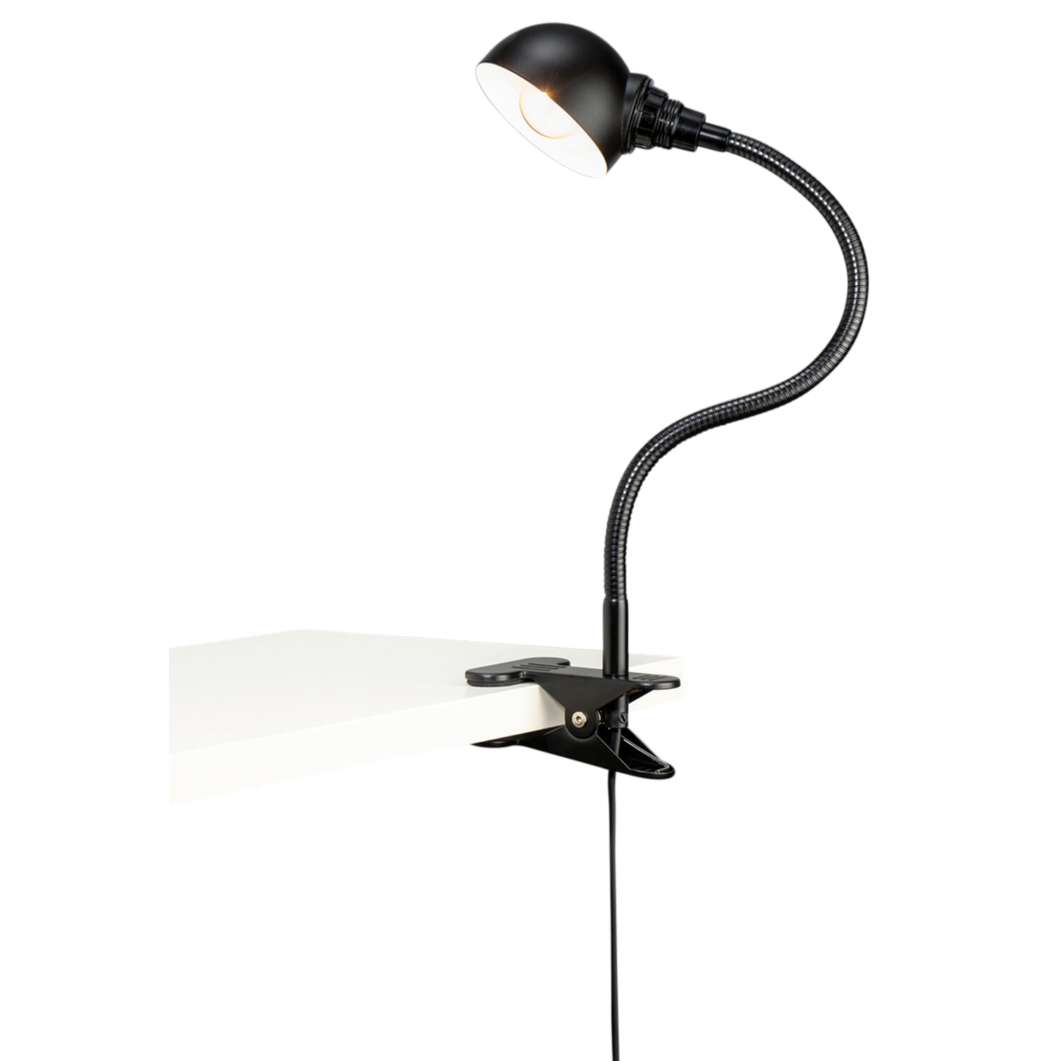 Flexible spring clip-on light