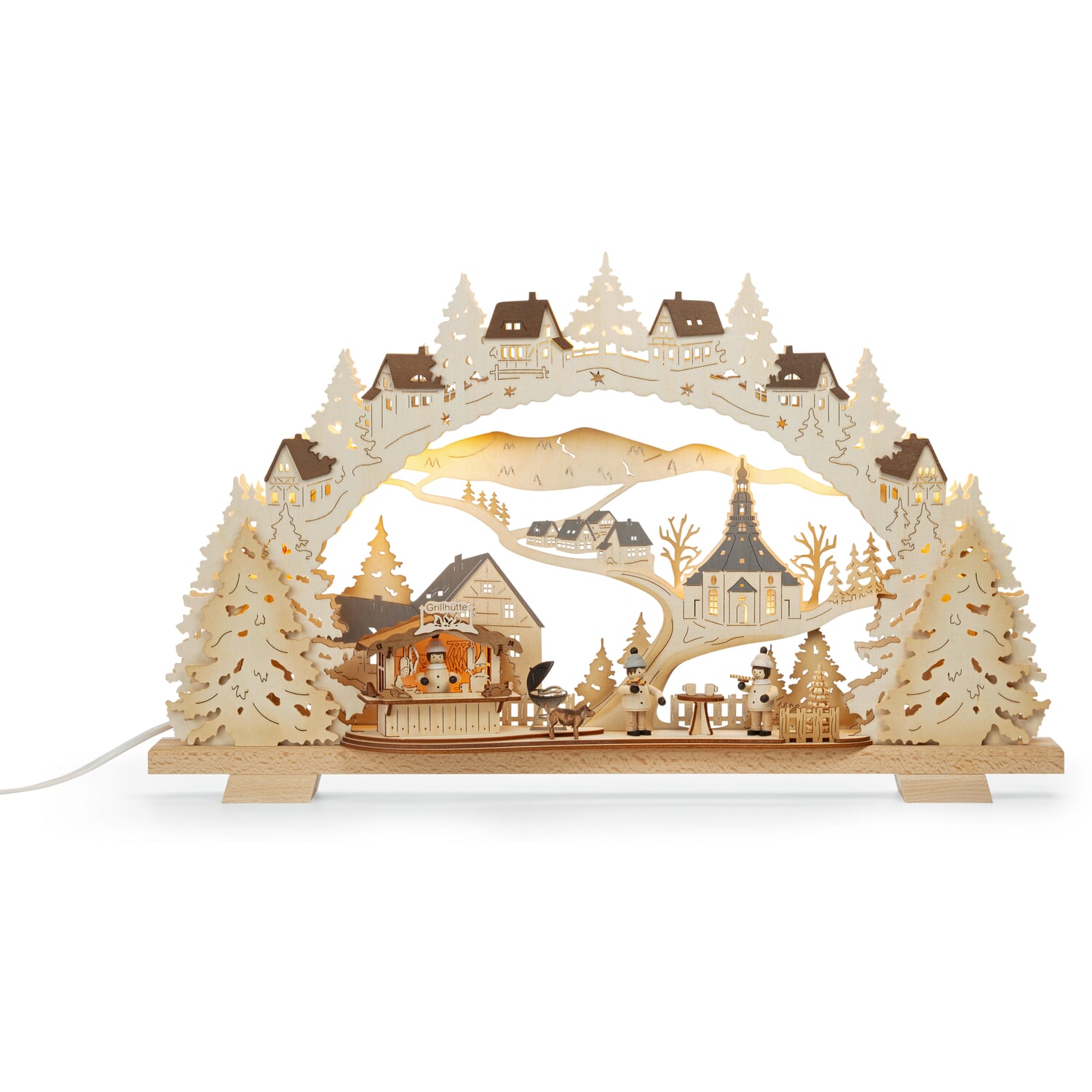 Candle arch winter barbecue hut