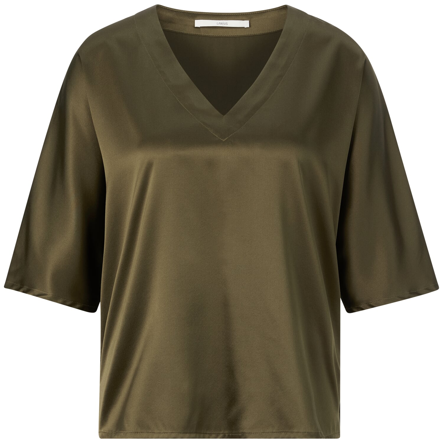 Ladies' silk satin V-neck blouse