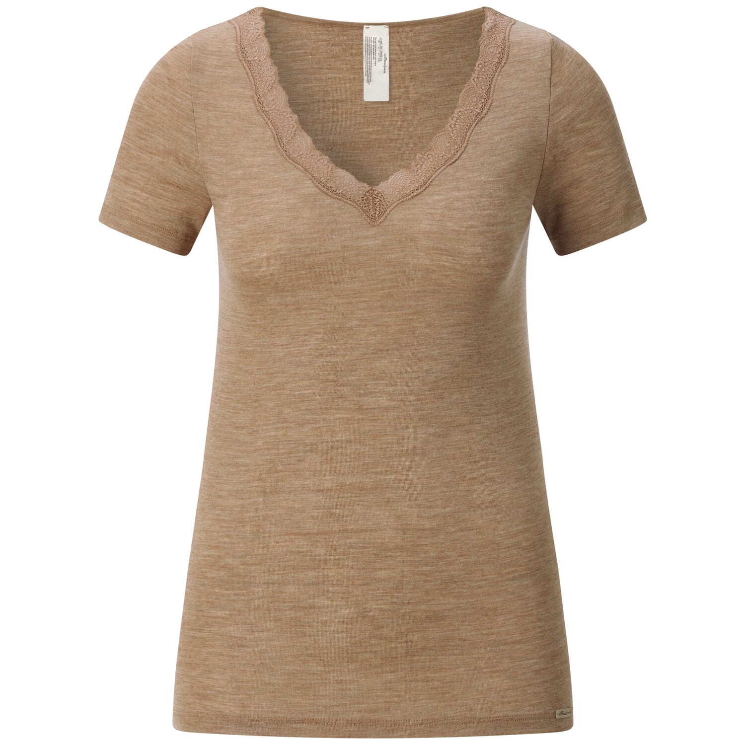 Ladies' short-sleeved shirt wool-silk
