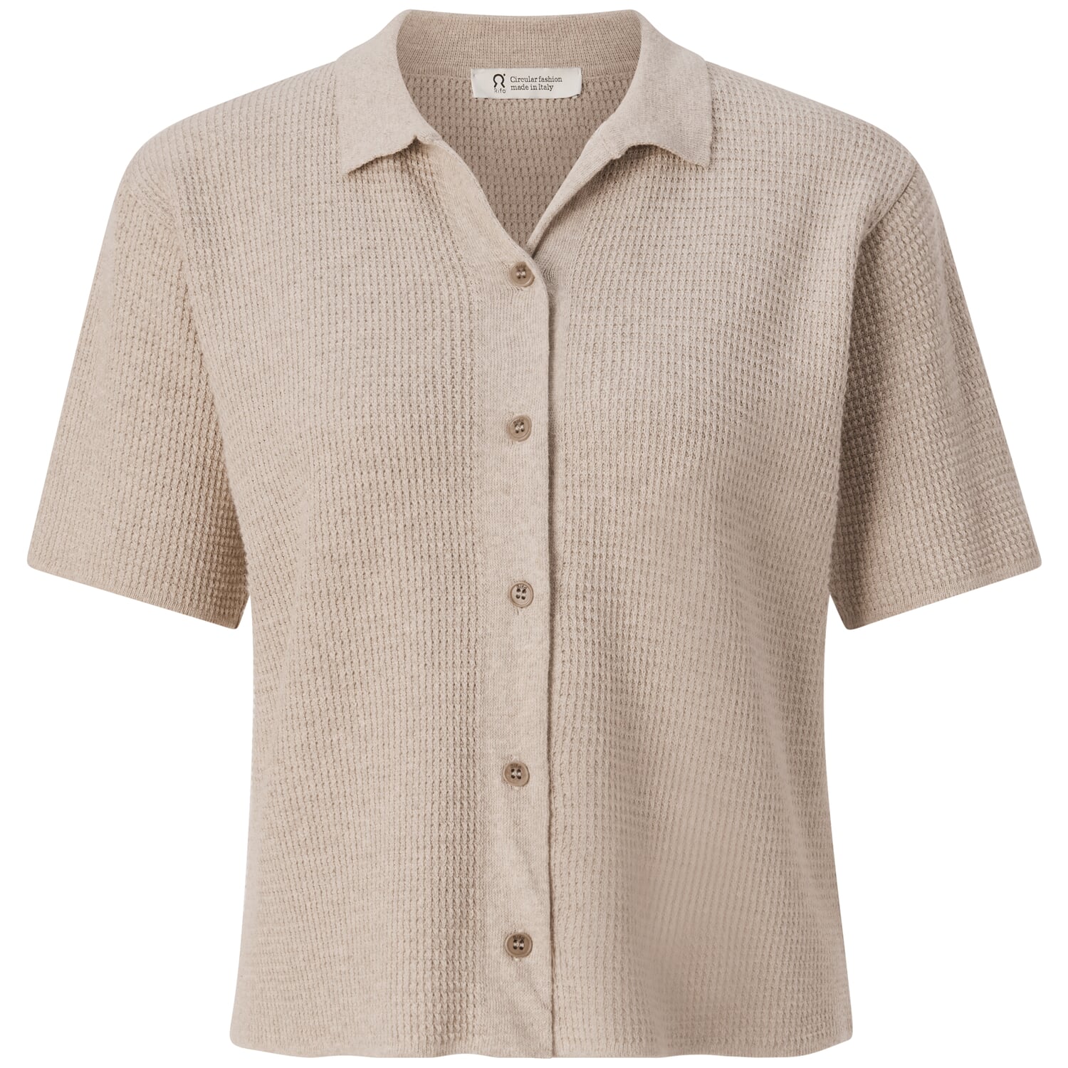 Ladies knitted polo buttoned