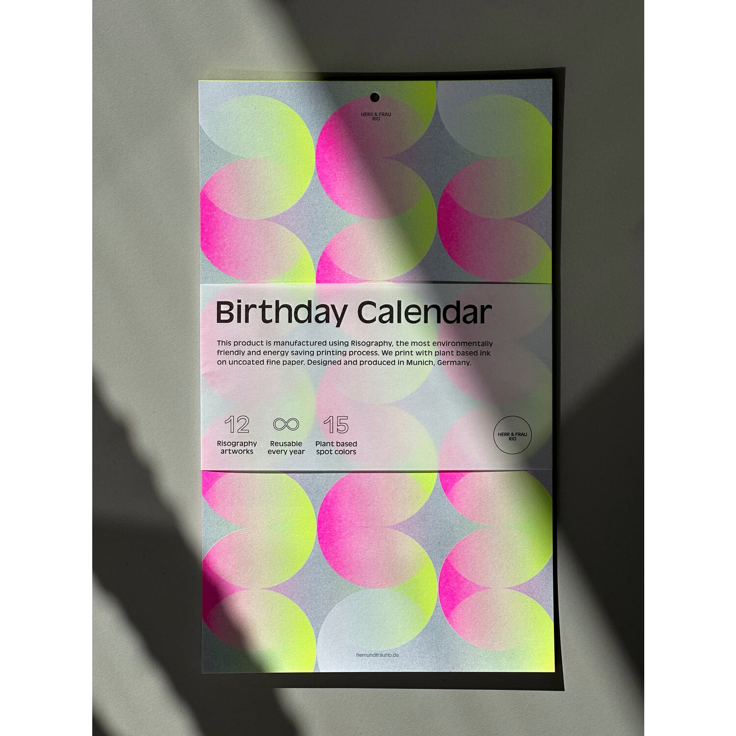 Riso birthday calendar